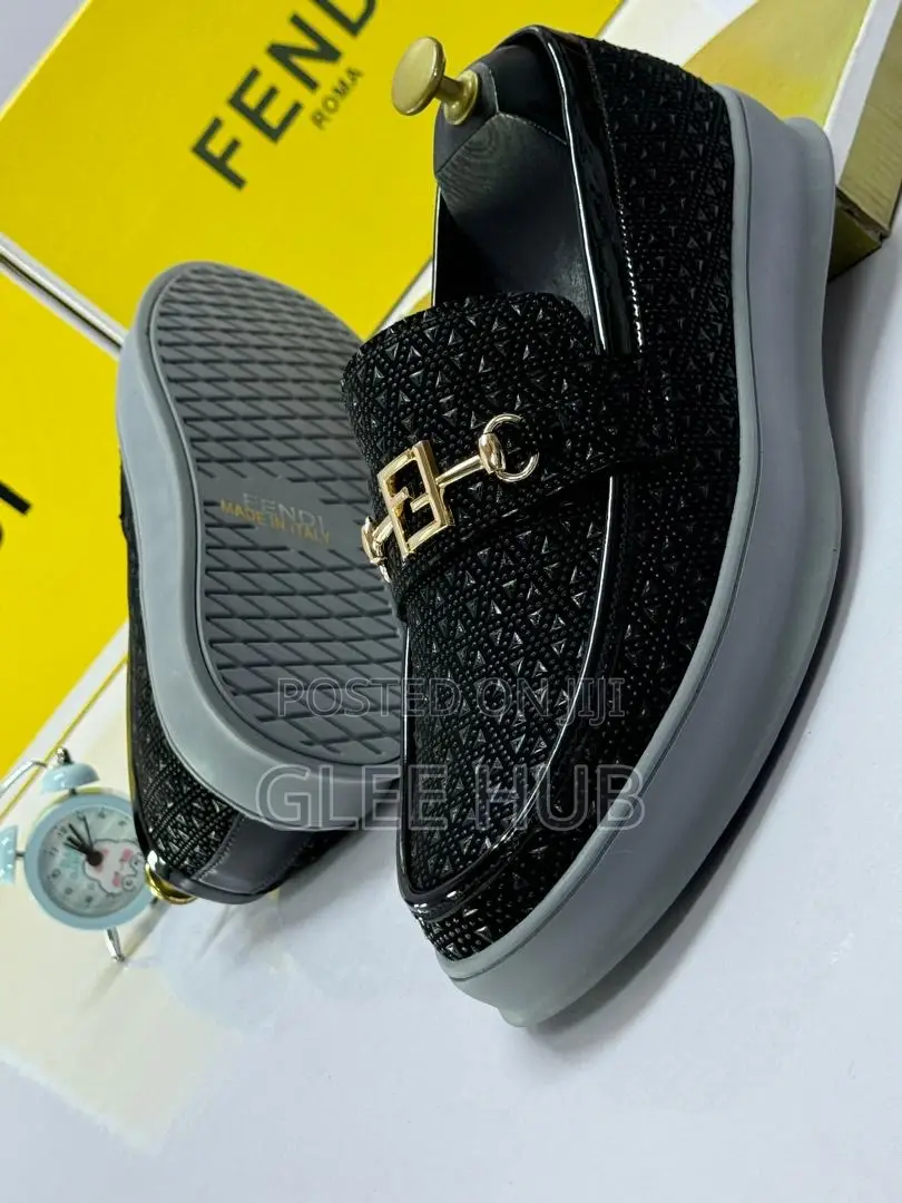 Deep-Stoned Black Loafers