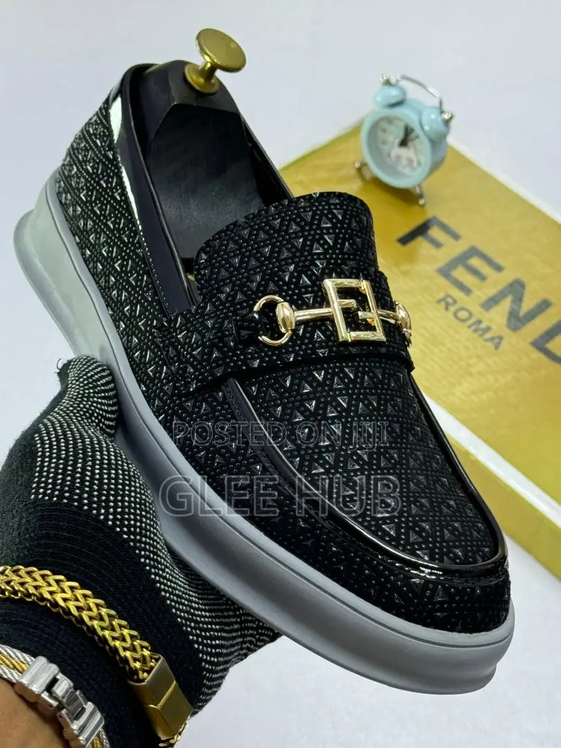 Deep-Stoned Black Loafers
