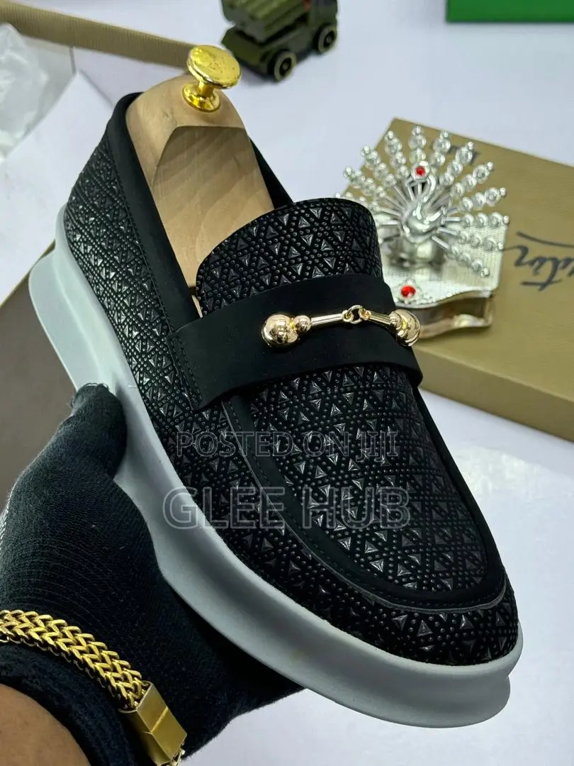 Deep-Stoned Black Loafers