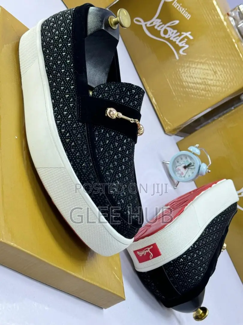 Stone-Embellished Black Loafers