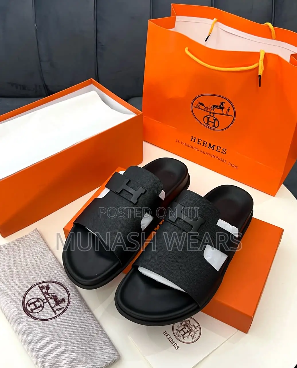 Hemre Double Belt Calfskin Slipers 40-46