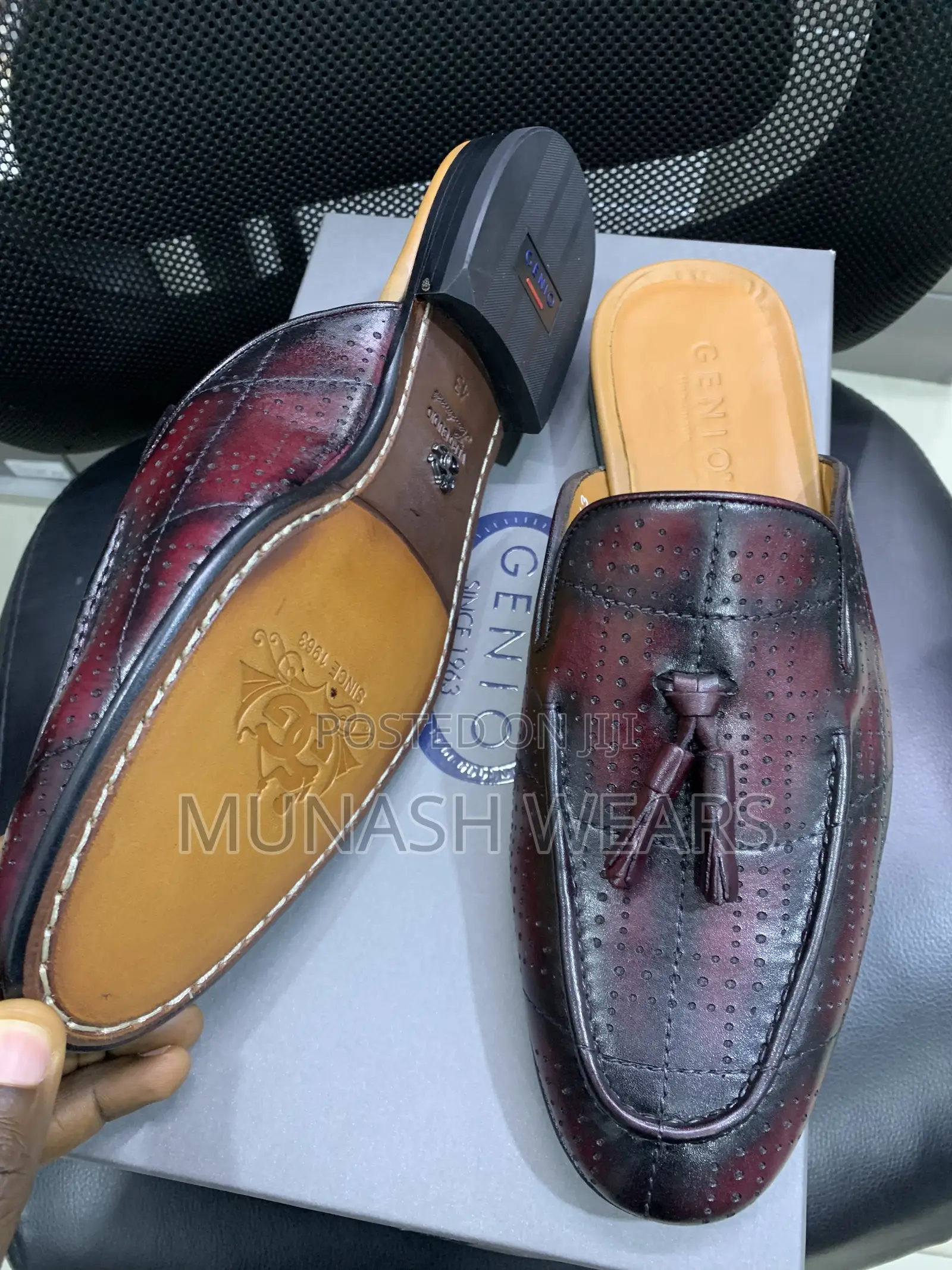 Italian Genio Half Shoe Wine 40-47