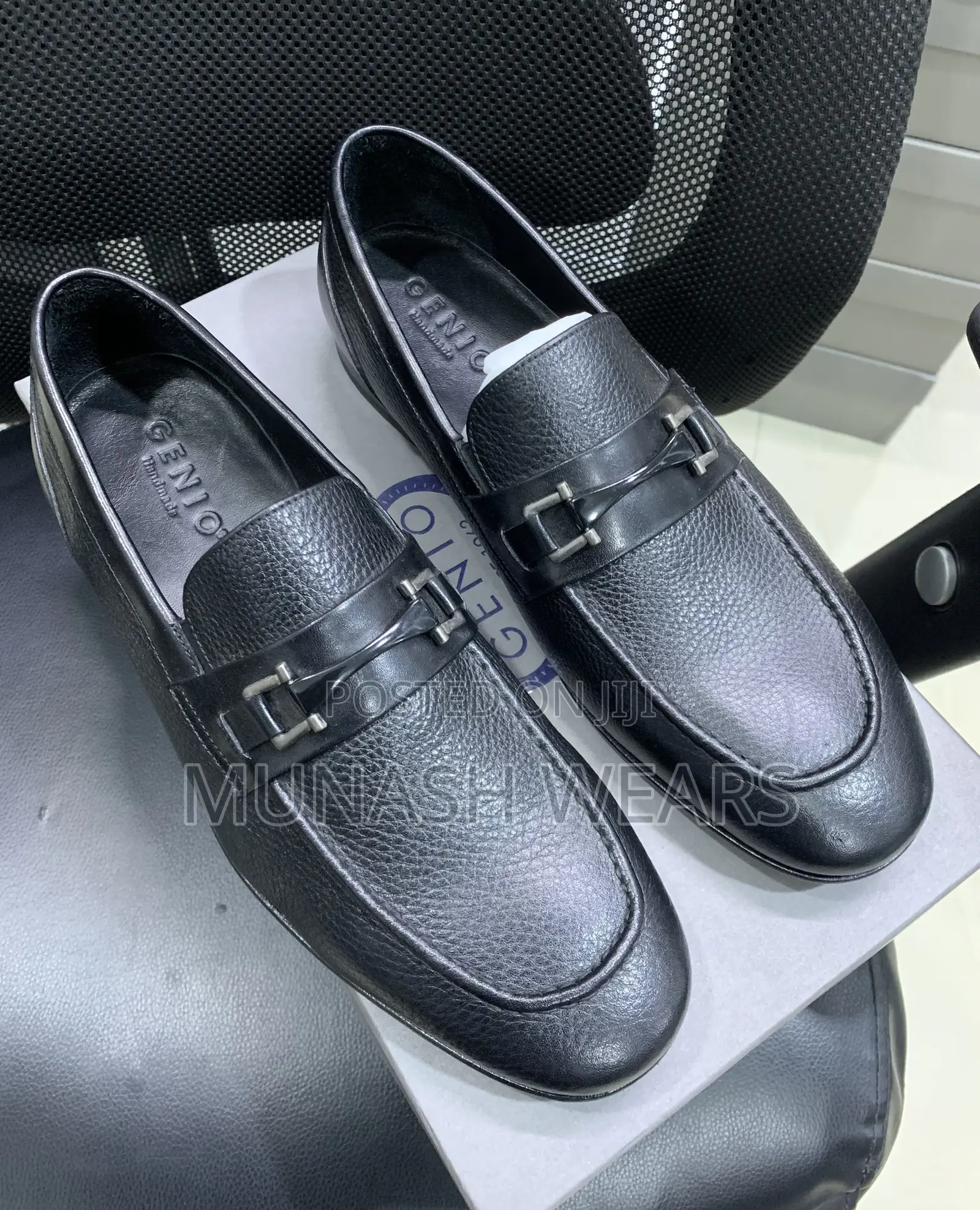 Italian Genio Leather Shoe With Chain Cover 40-47
