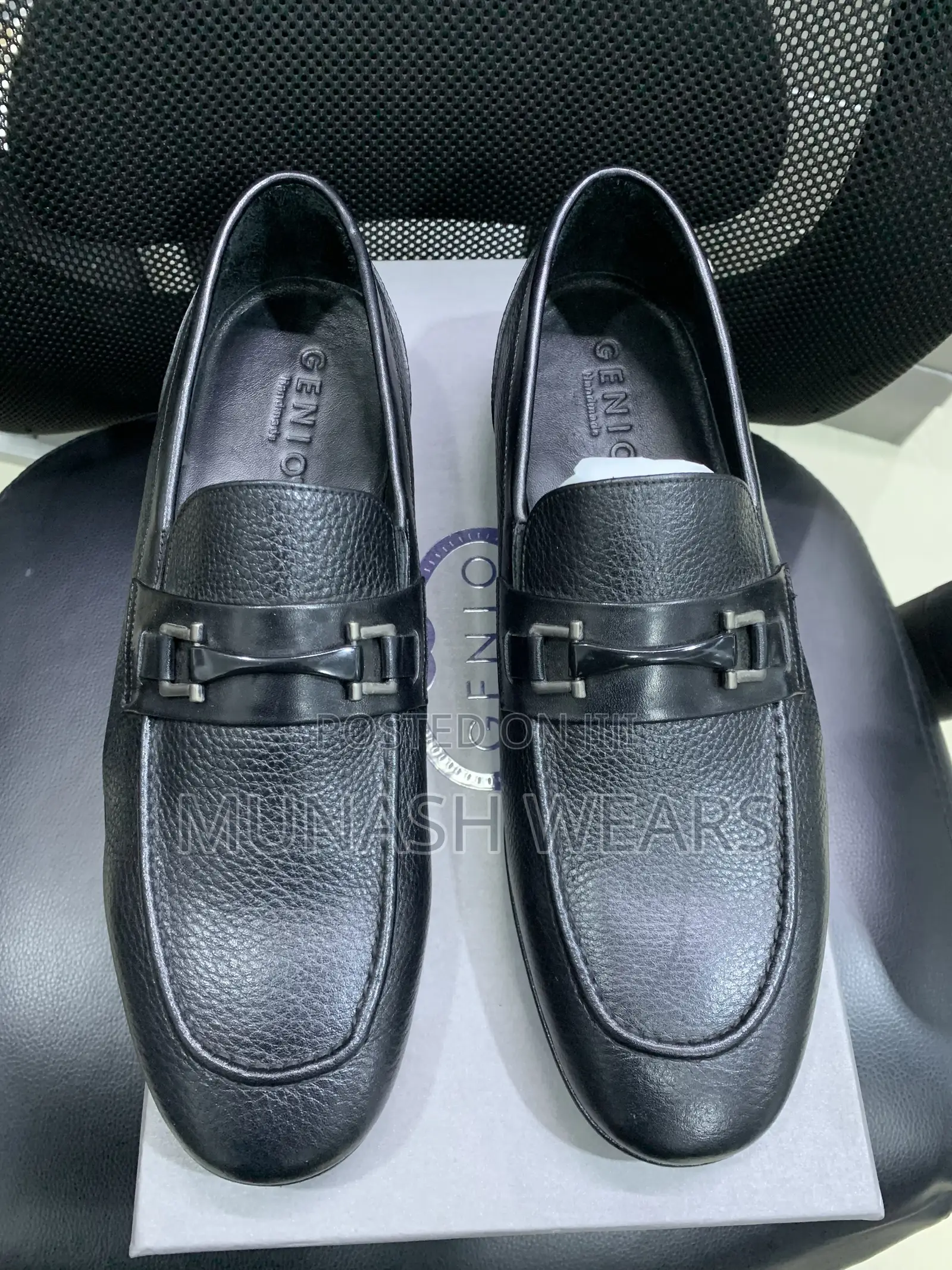 Italian Genio Leather Shoe With Chain Cover 40-47