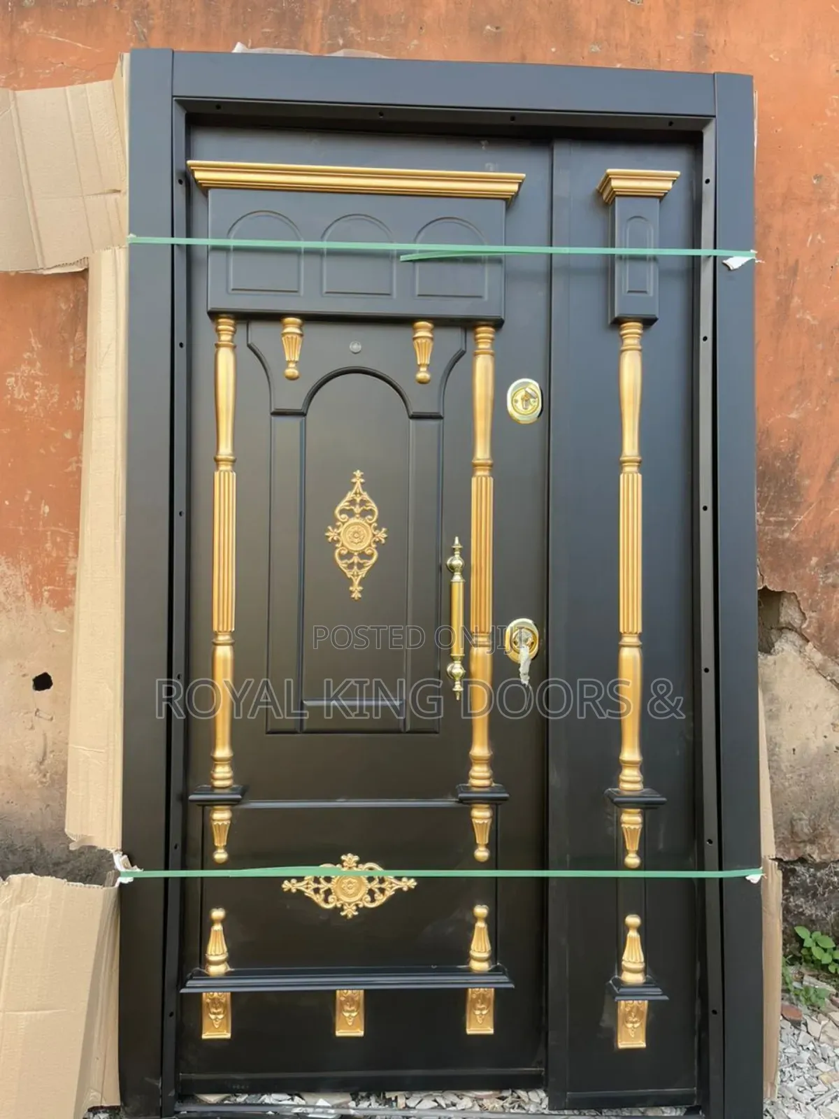 Black and Gold Turkish Luxury Security 4ft Doors