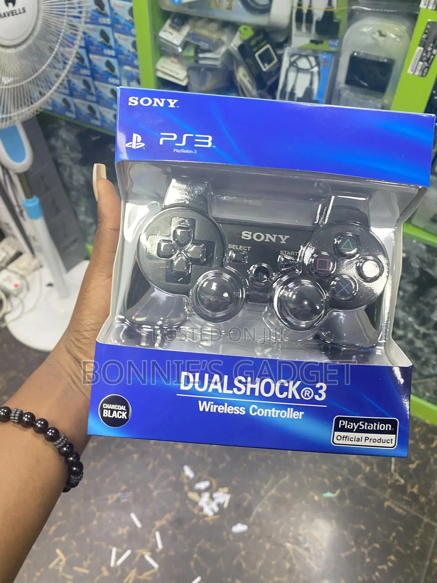 Sony Playstation 3 Dualshock 3 Wireless Controller in Charcoal Black.