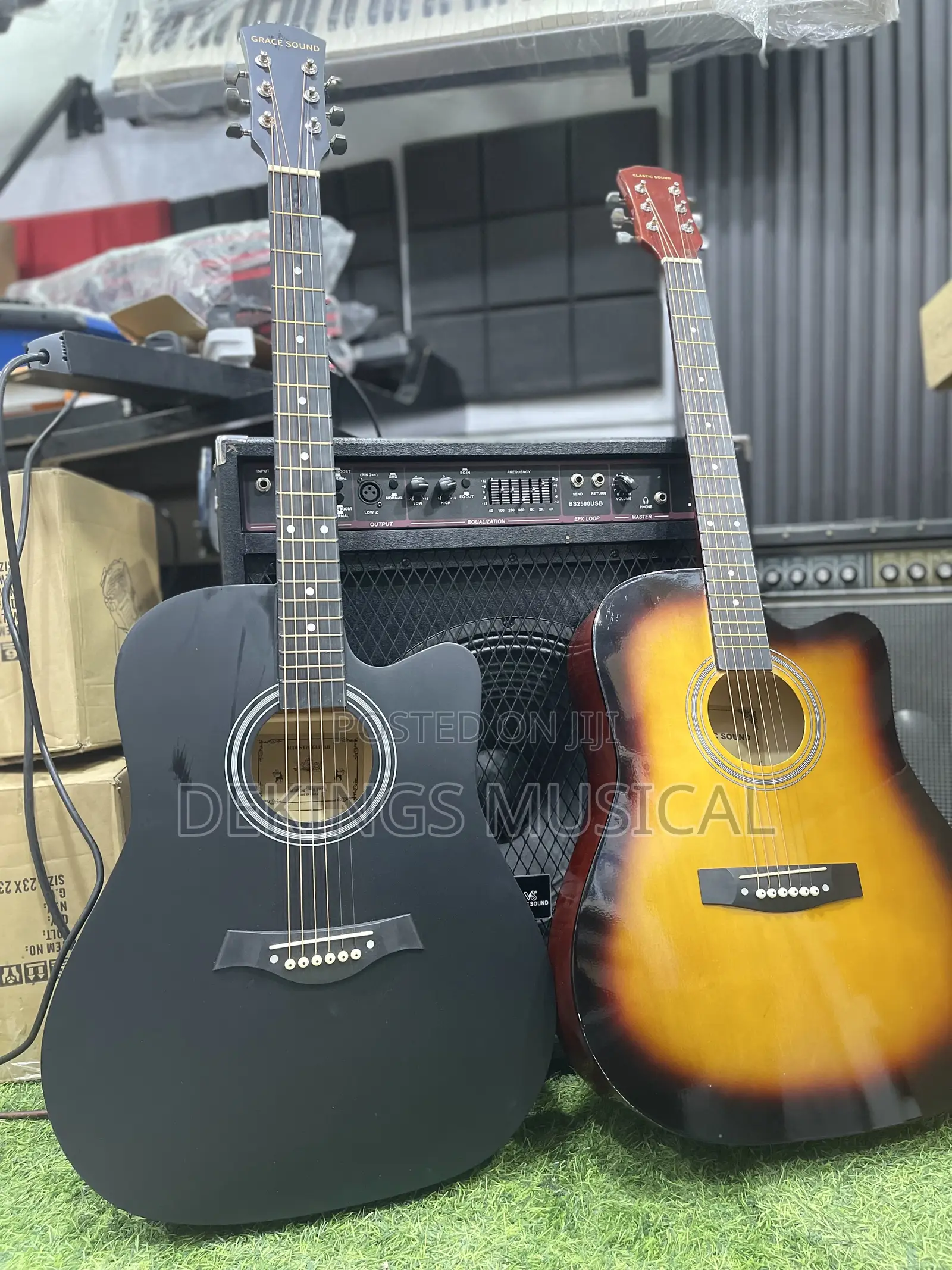 New Black Acoustic Box Guitar Size 41” Jumbo Size