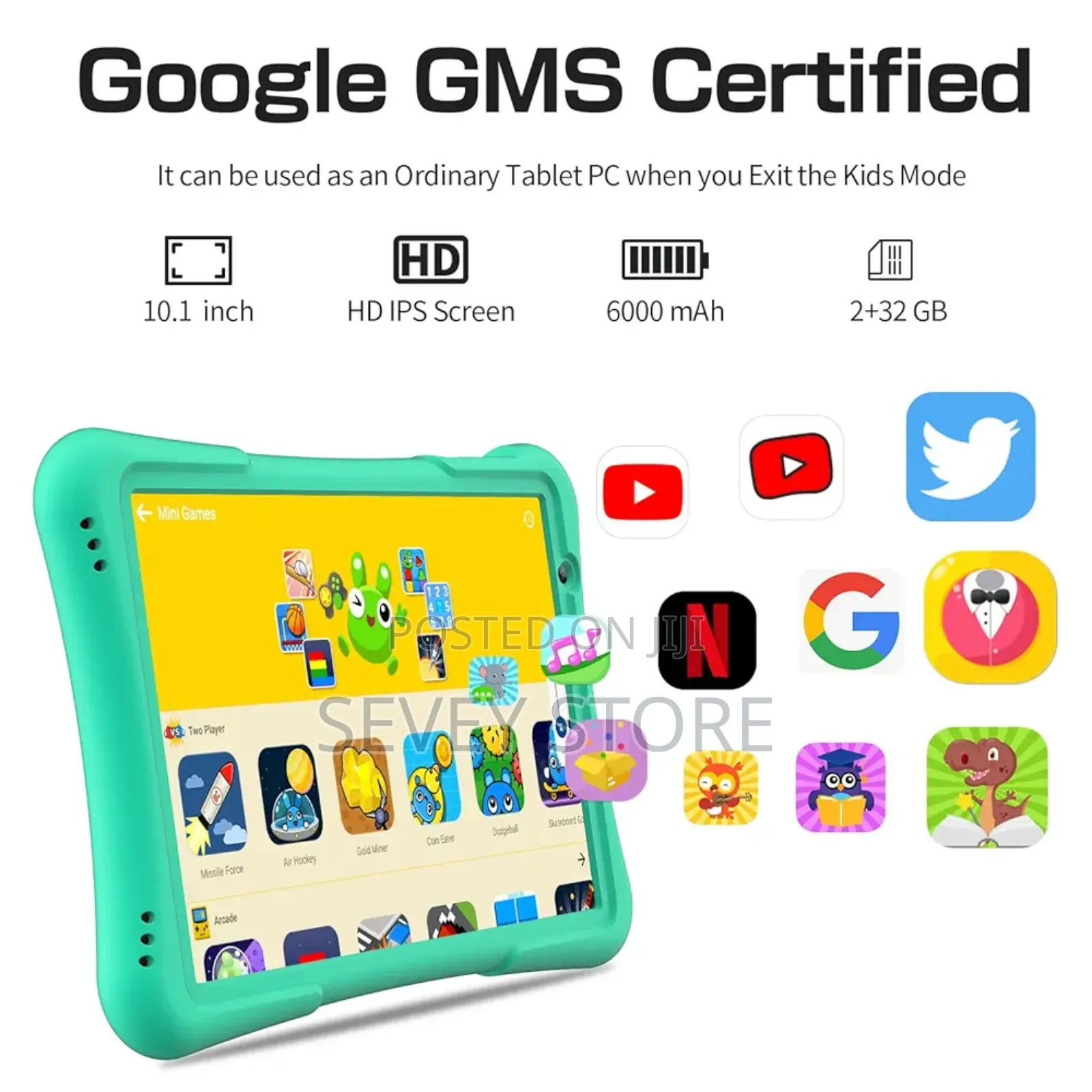10 Inch Kids Tablet Android 14 Tabletas 32gb, Quad-Core, 6000mah