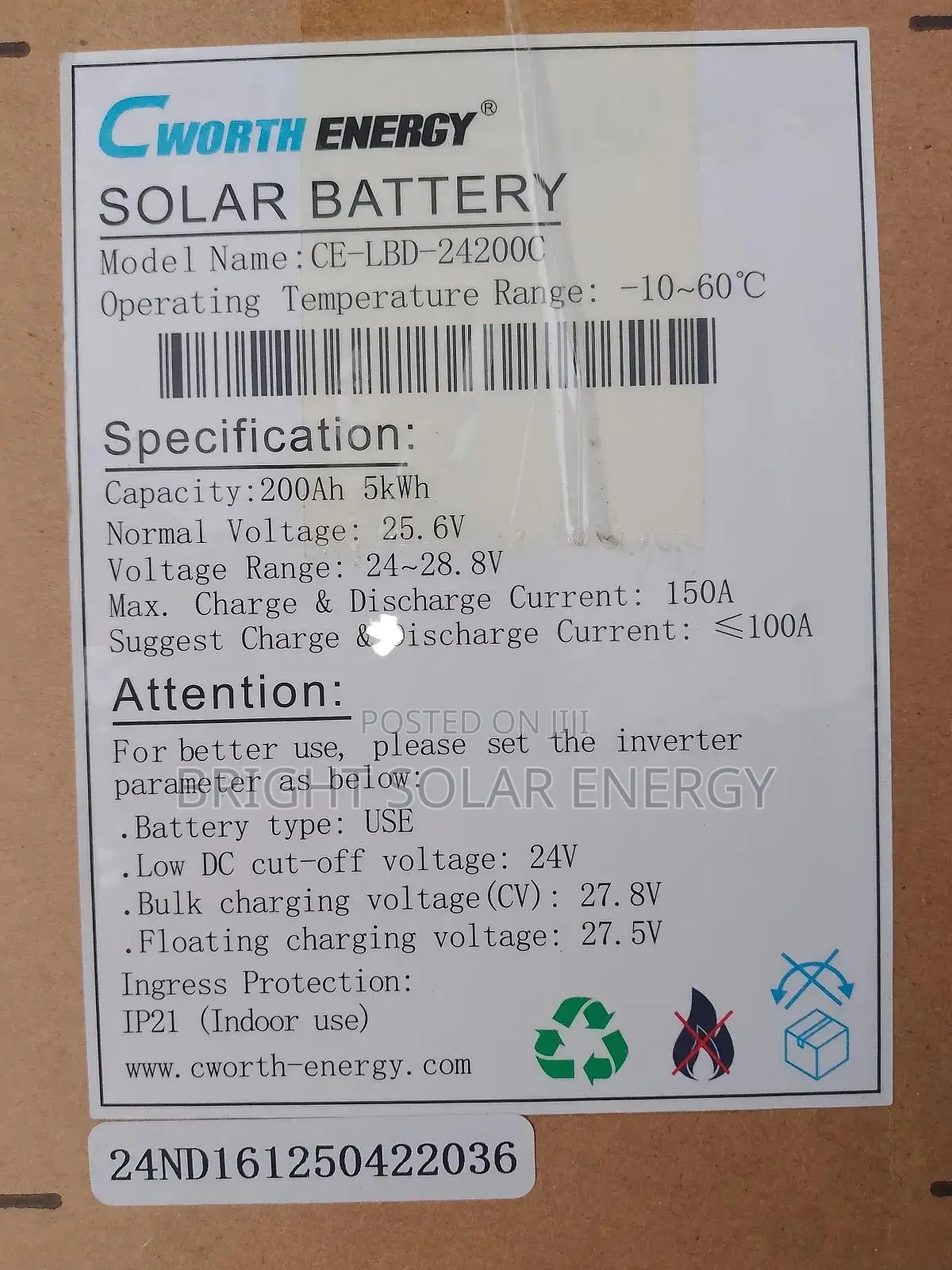 Cworth Energy 5kwh 48v Lithium Battery