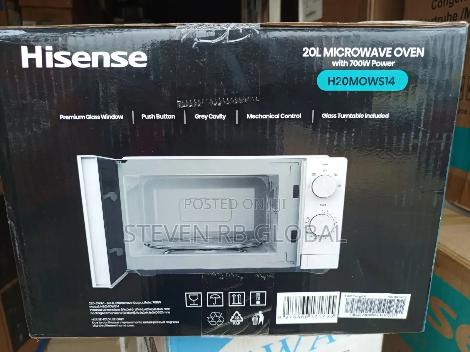Hisense 20 Liters Microwave | Mwo 20mows10-H White