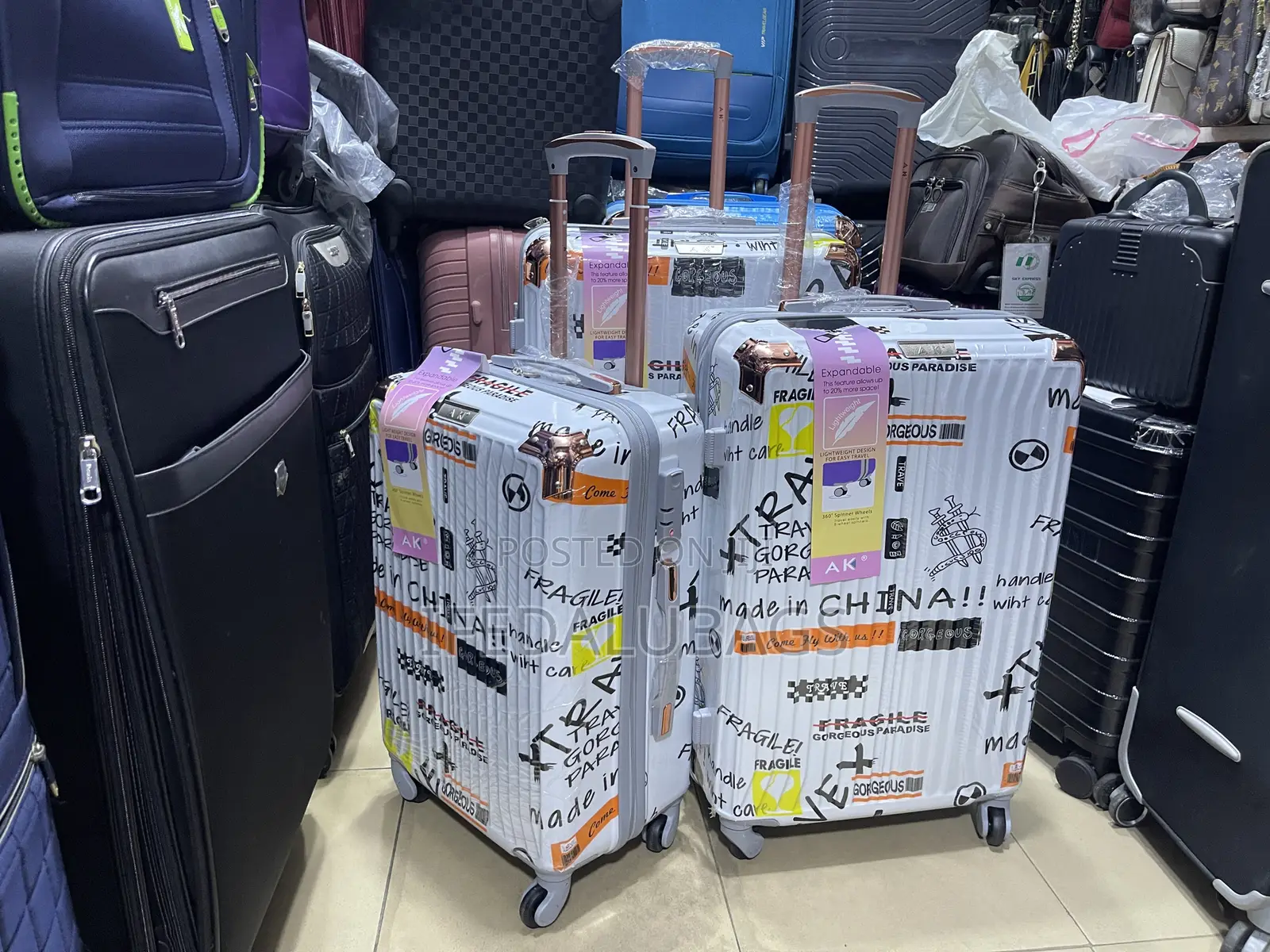 Set Of Fashionable Plastic Luggage