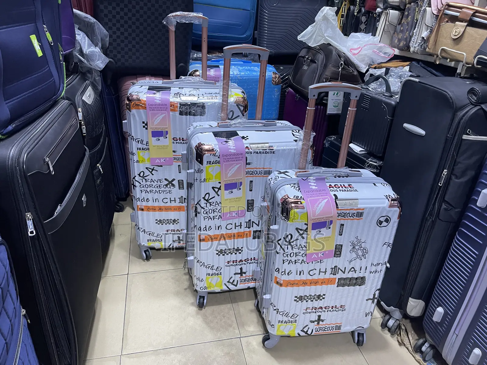 Set Of Fashionable Plastic Luggage