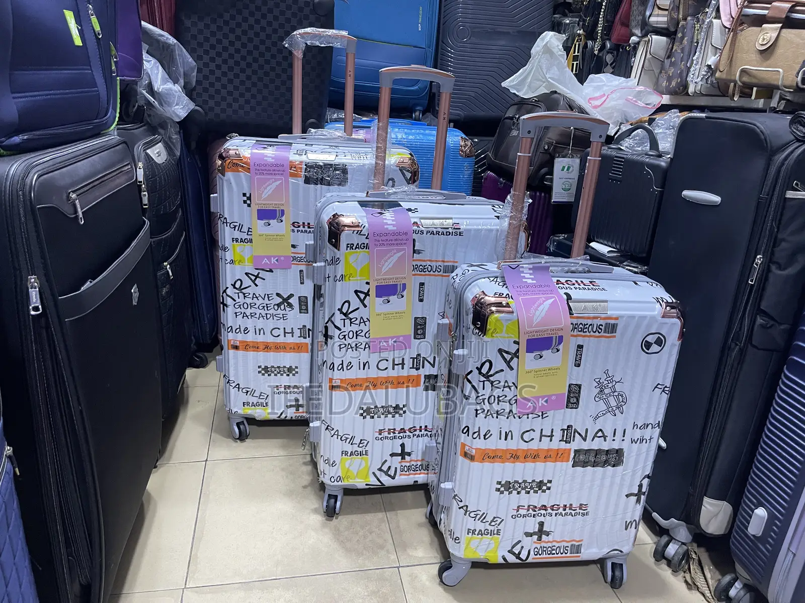 Set Of Fashionable Plastic Luggage