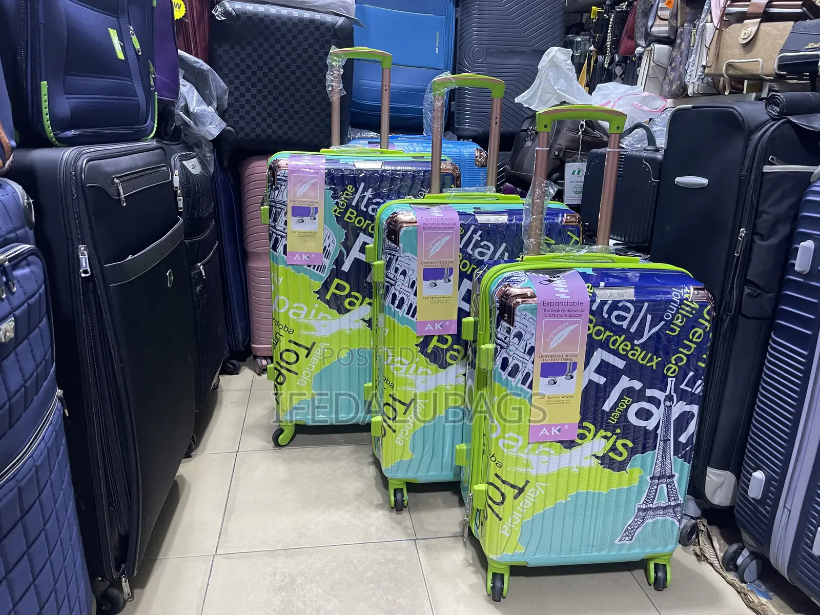 Set Of Multicolor Plastic Luggage
