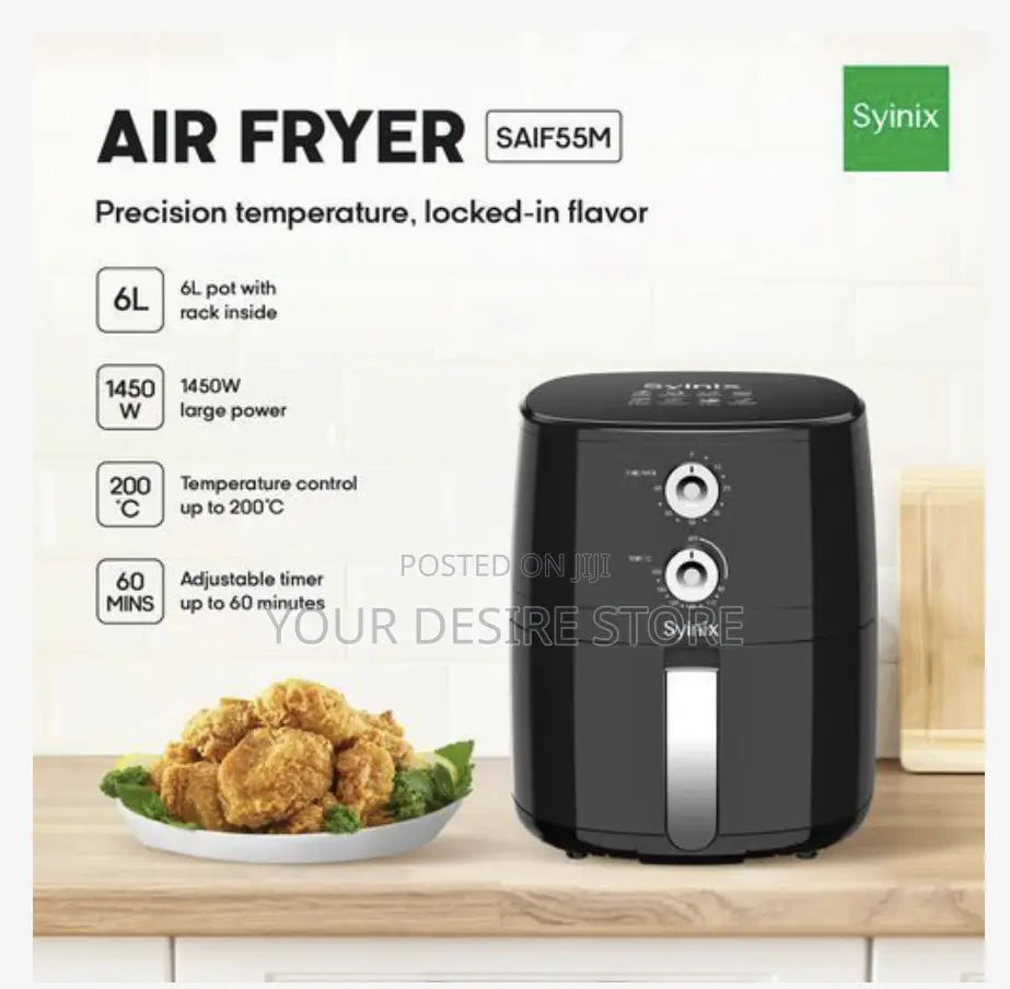Syinix 6l Temperature Control 3d-Heating Air Fryer Saif55m