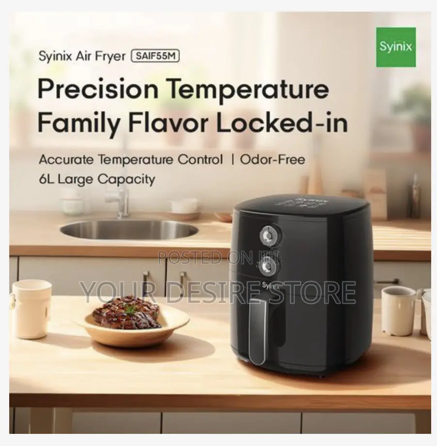 Syinix 6l Temperature Control 3d-Heating Air Fryer Saif55m