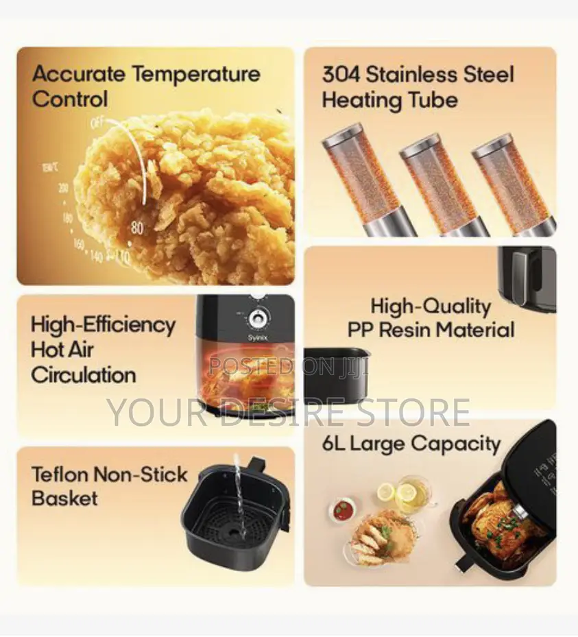 Syinix 6l Temperature Control 3d-Heating Air Fryer Saif55m