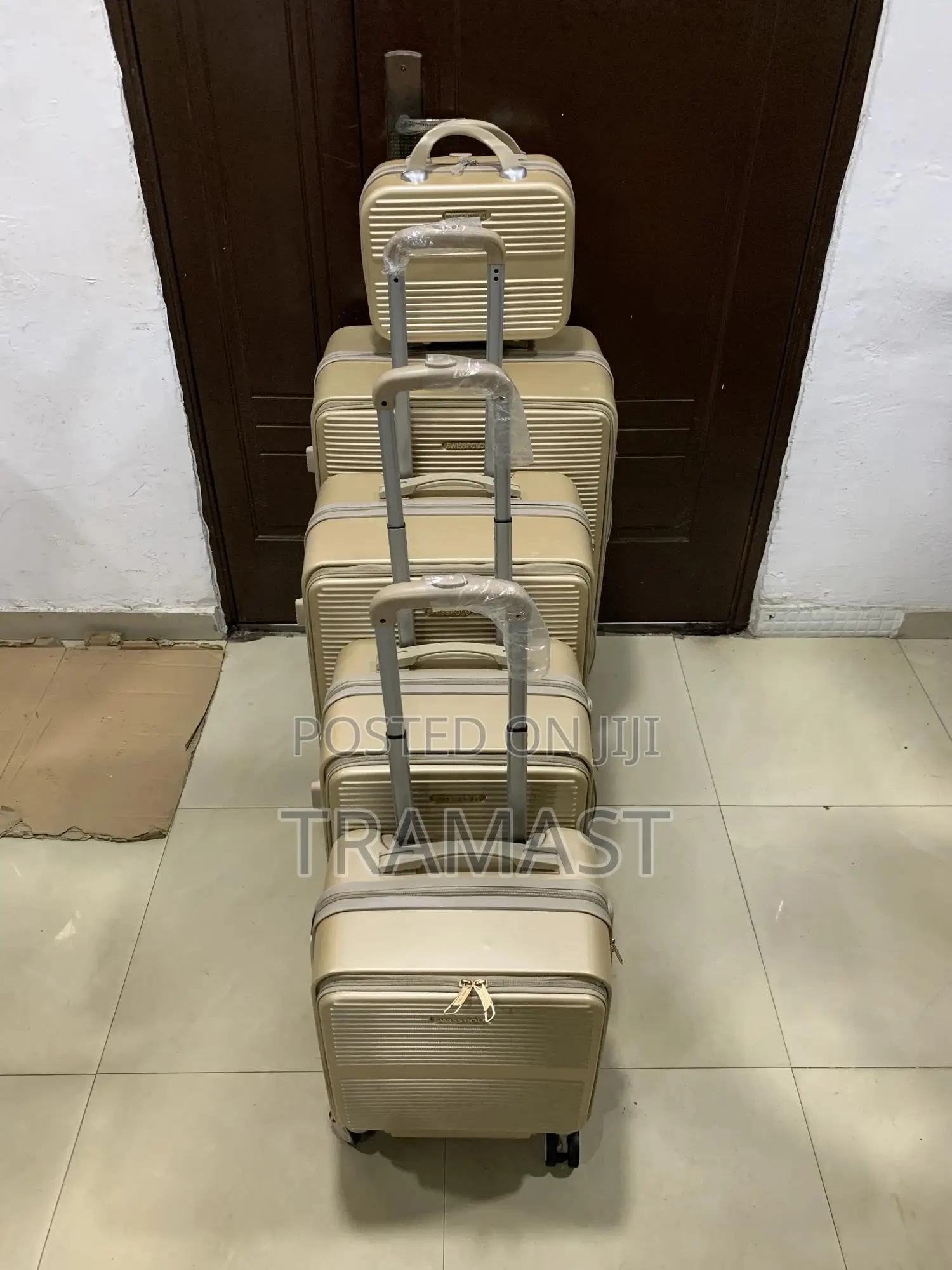 Swiss Polo Suitcases Plastic (Gold) – 5 Set | Strong Stylish Luggage
