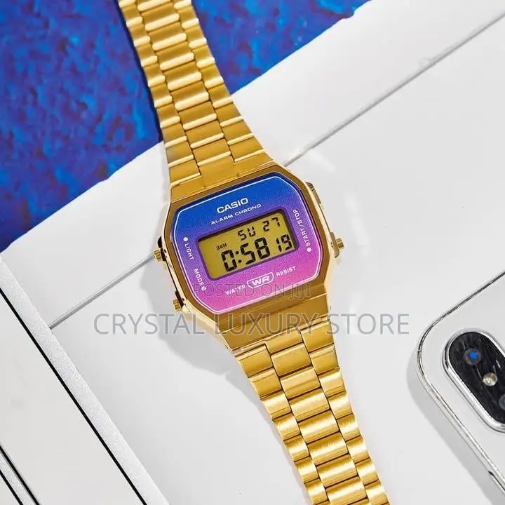 Authentic Casio Quality Luxury Men Chain Strap Wristwatch