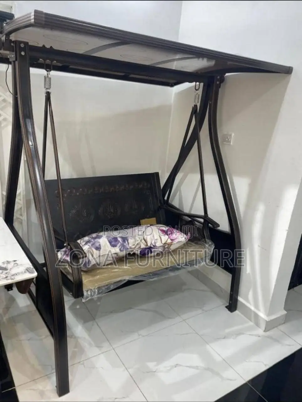 New Model Metal Swinging Chair Two Seater Capacity Withs Solar Light
