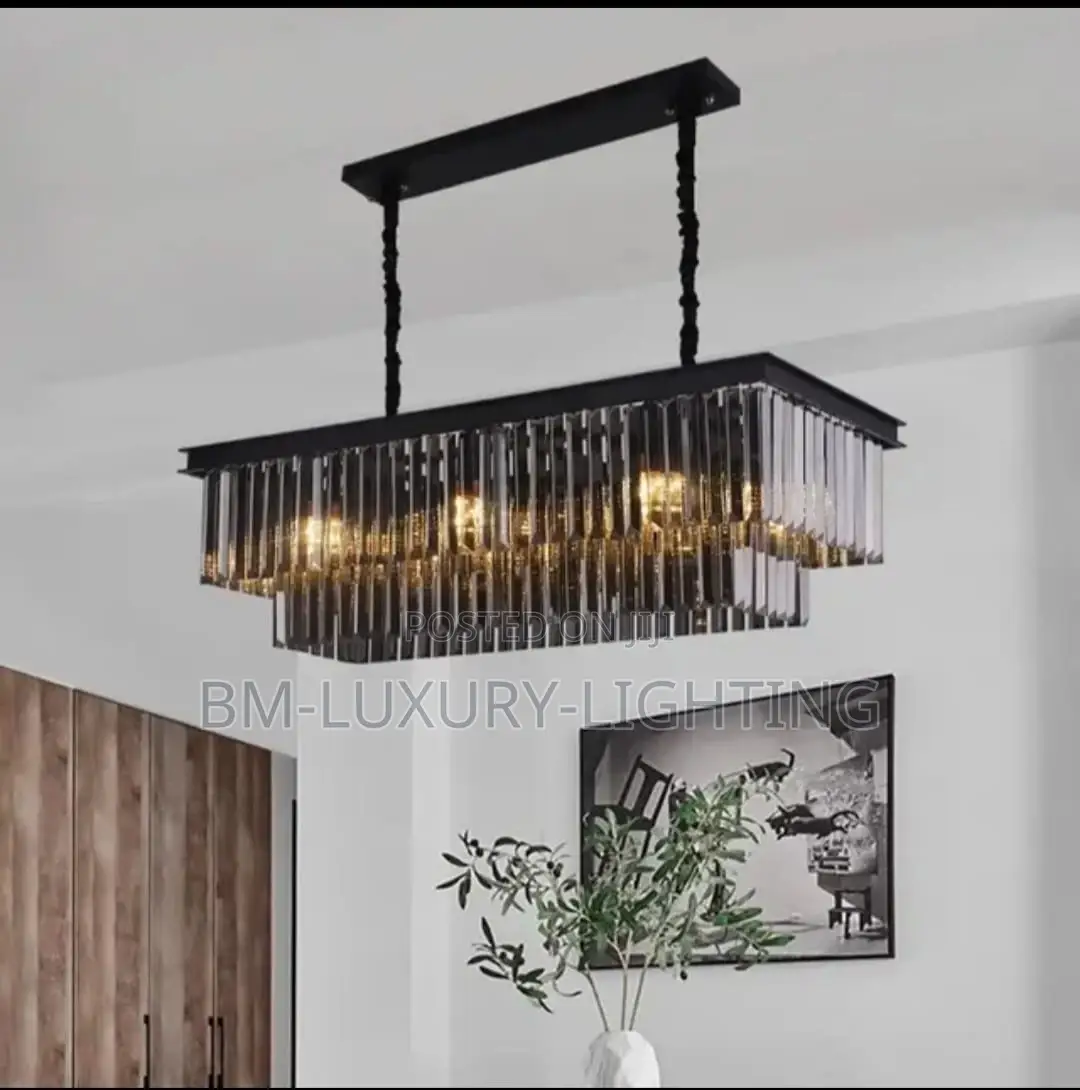 Nordic Retro Rectangle Pendant Lamps Crystal Chandeliers