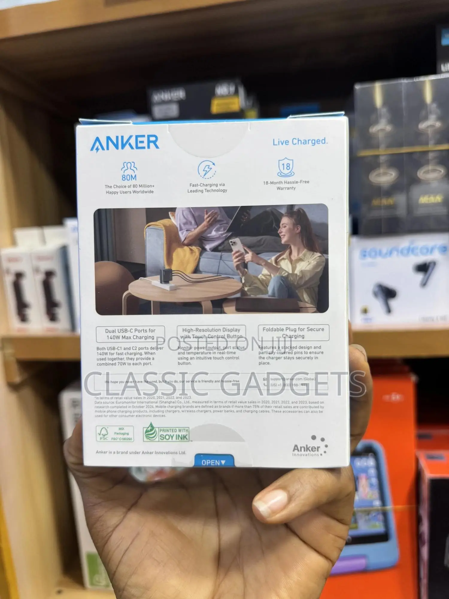 Anker Laptop Charger (140w, 4-port, Pd 3.1) With Usb-c Cable