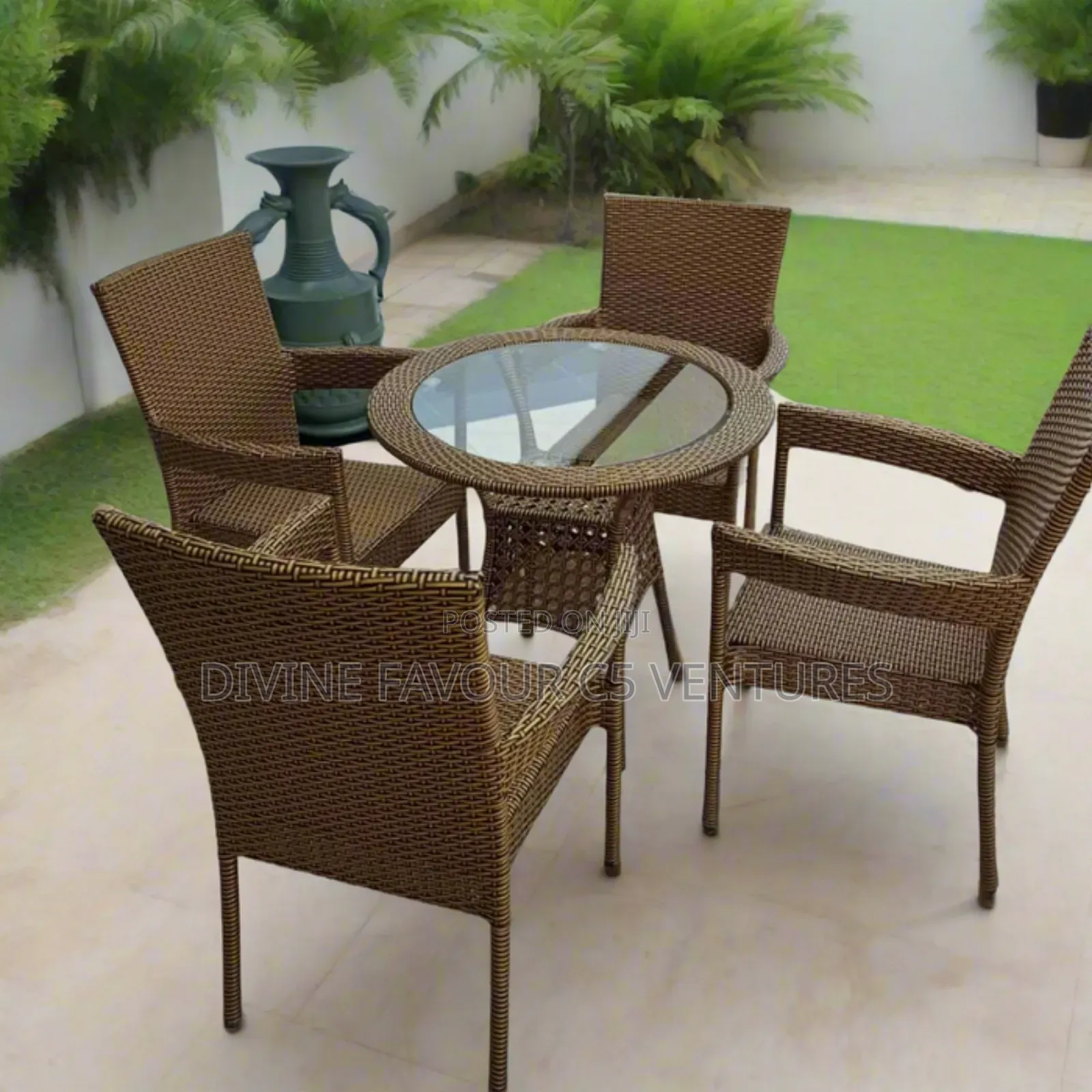 Rattan Furniture Set With 4 Chairs