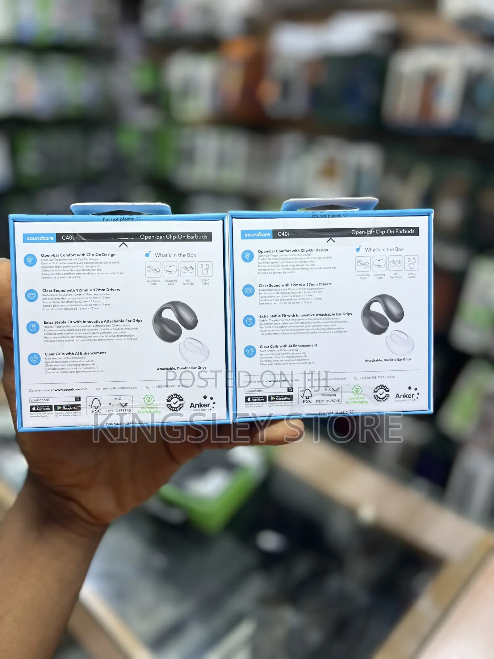 Soundcore C40i by Anker, Open-Ear Earbuds, Clip-on Headphones Flexible
