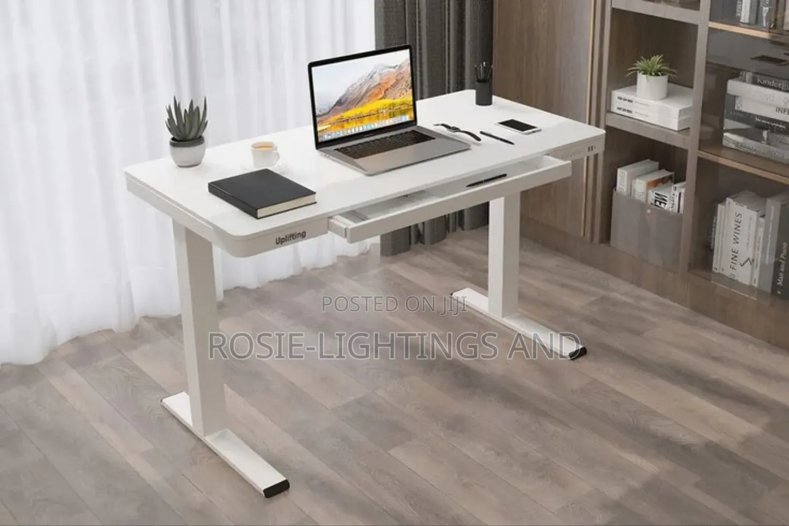 Glass Top Electric Adjustable Table With Charging Pad Usb Port