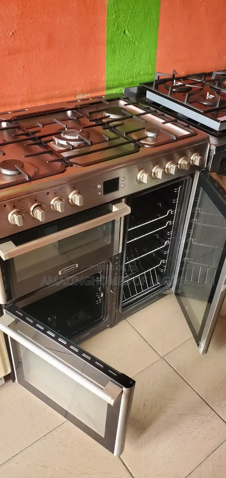 Standard 5 Burners 60by90 Cm German Gas Cooker With 3 Oven and Grill