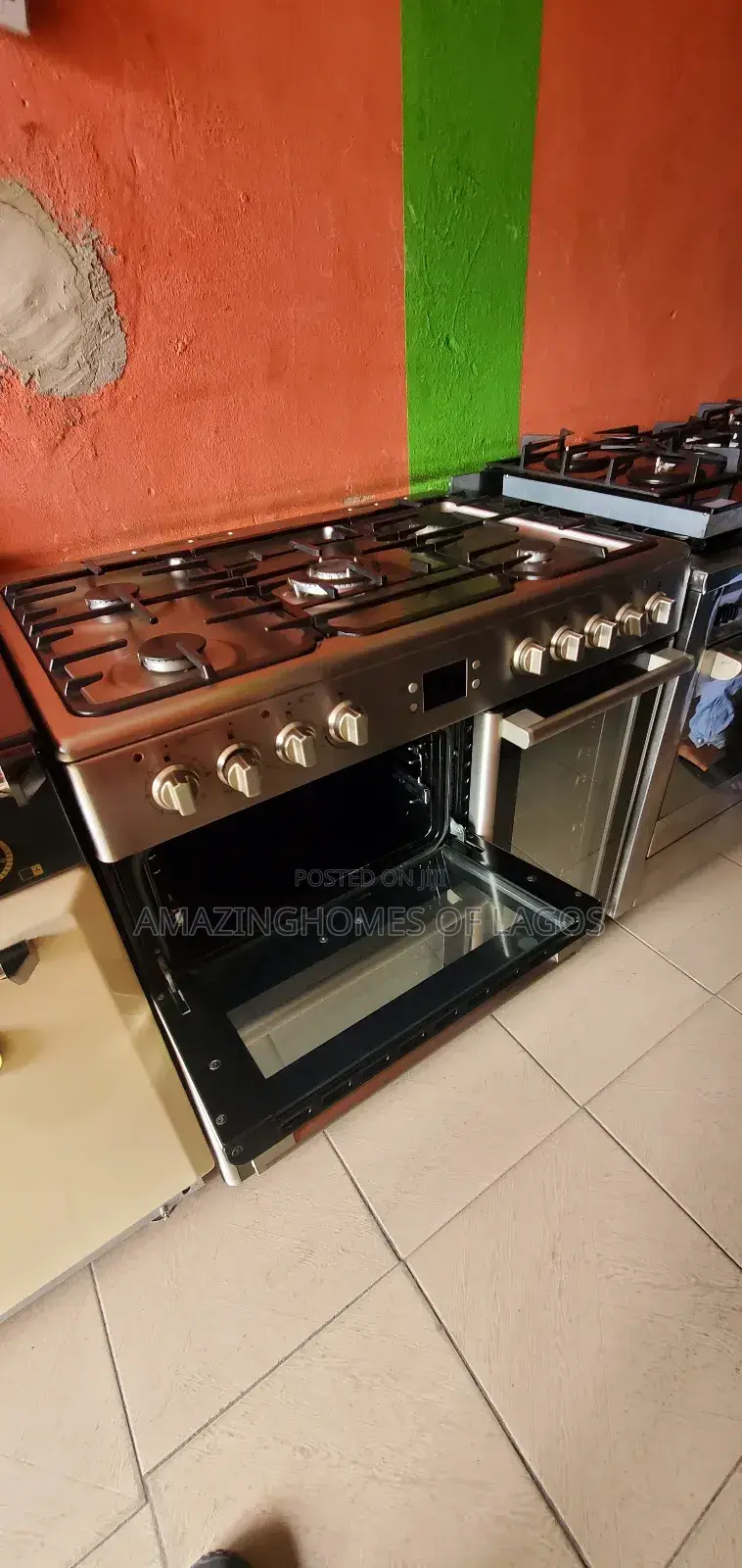 Standard 5 Burners 60by90 Cm German Gas Cooker With 3 Oven and Grill