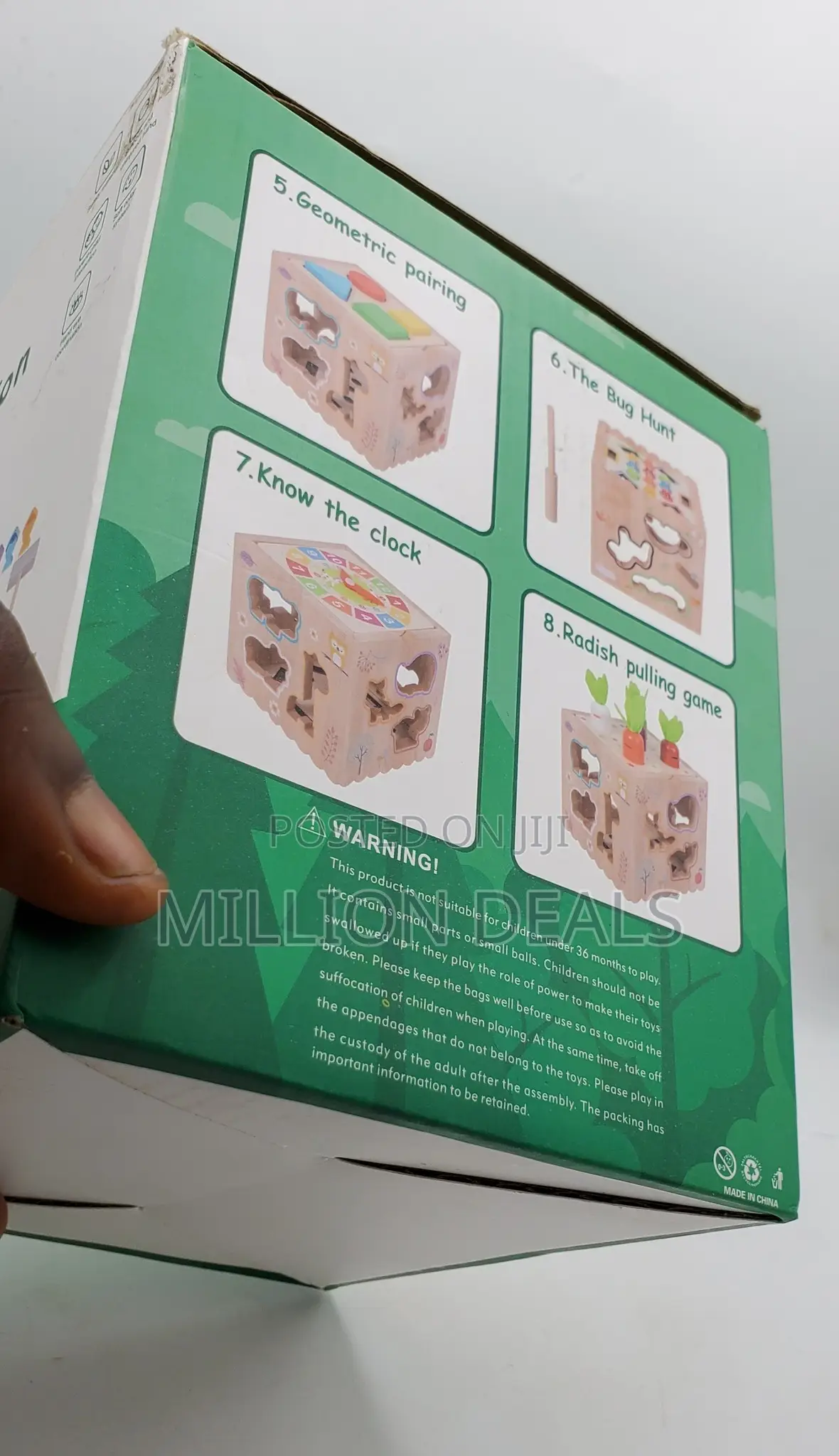 Wooden Kids Cube, 8-in-1 Set Multifunctional Toy Ages 3+