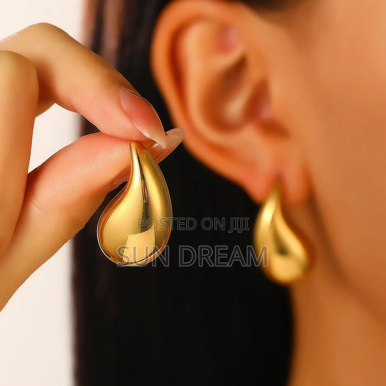 Stainless Steel Lady Earrings Woman Earrings Not Fade Golden Rings