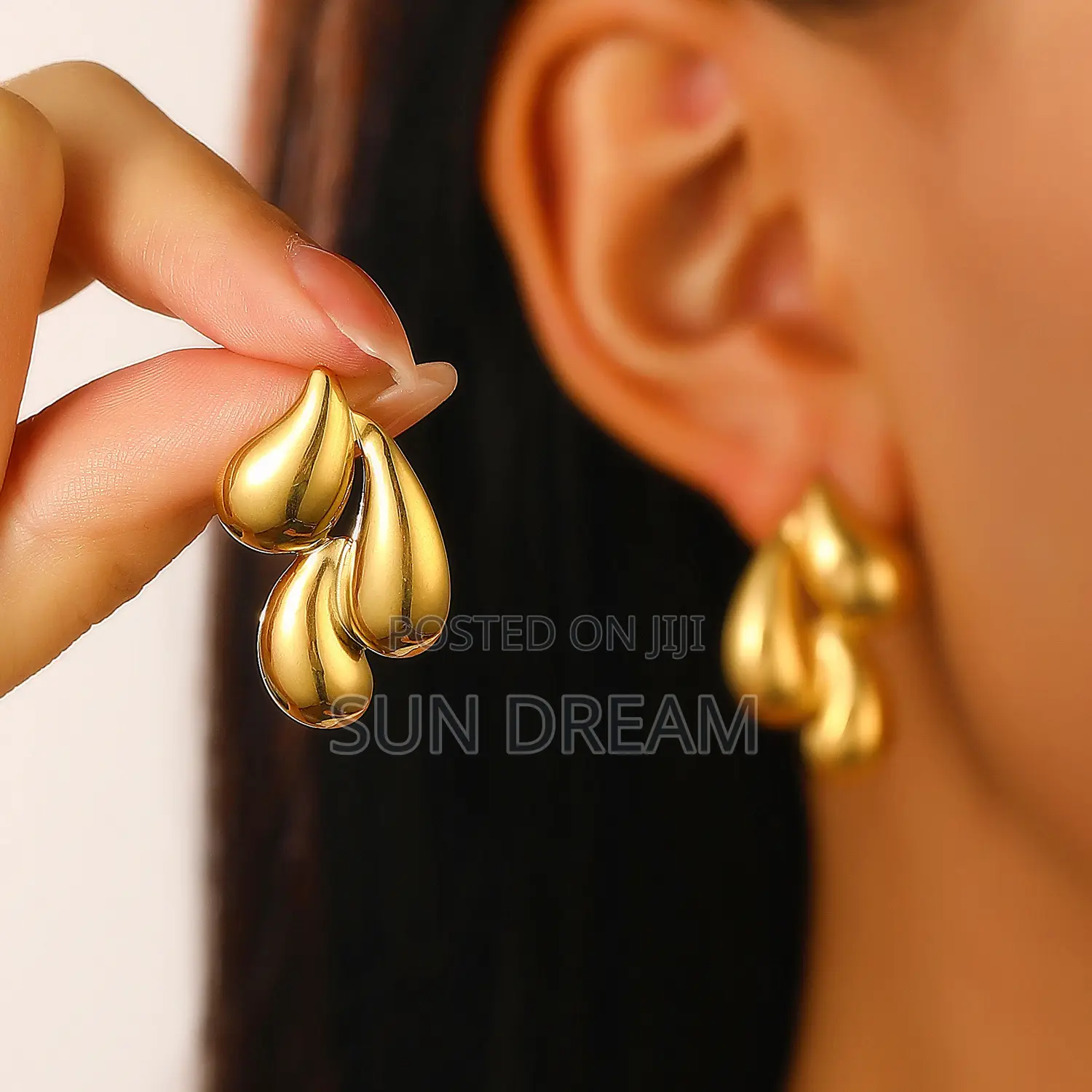 Stainless Steel Lady Earrings Woman Earrings Not Fade Golden Rings