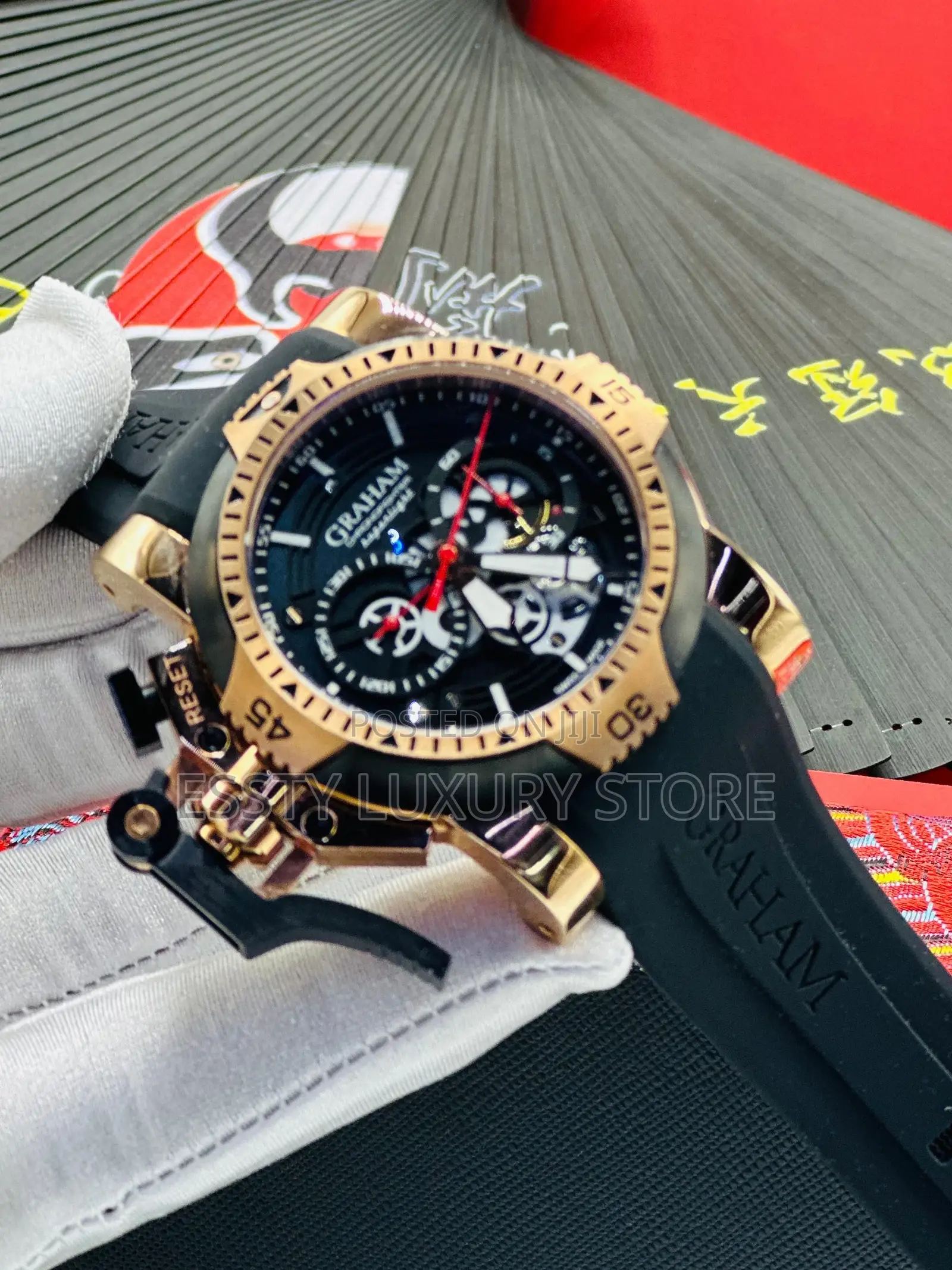 High Quality Luxury Graham Rubber Wristwatch