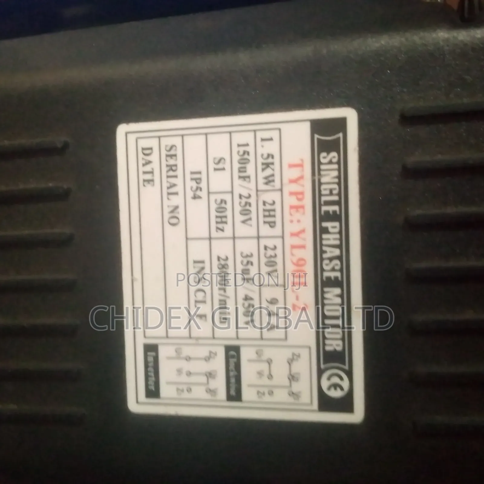 Original Brand New Single Phase Motor 1.5kw 2hp