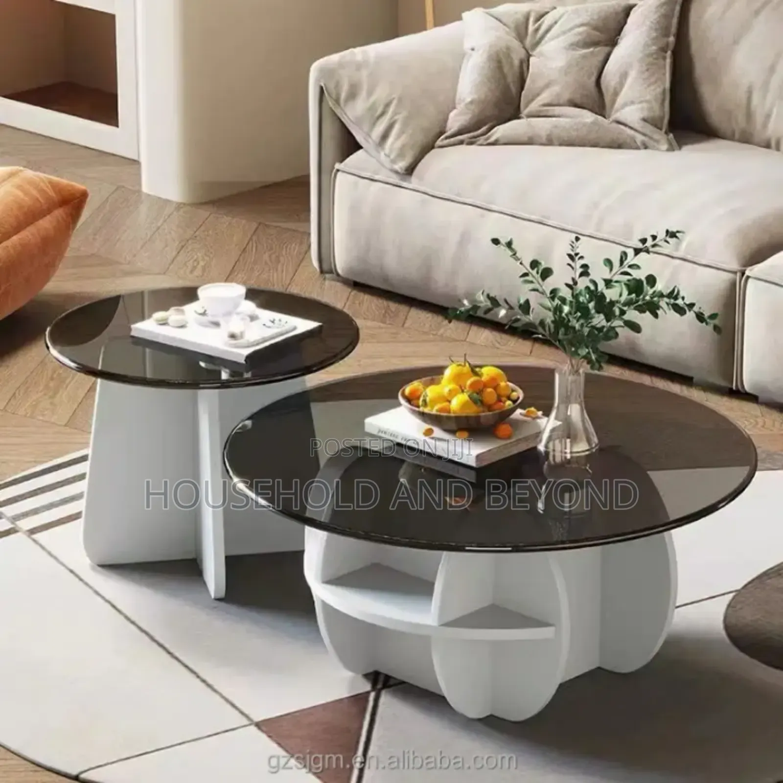 Quality Nordic Glass Twin Center Table