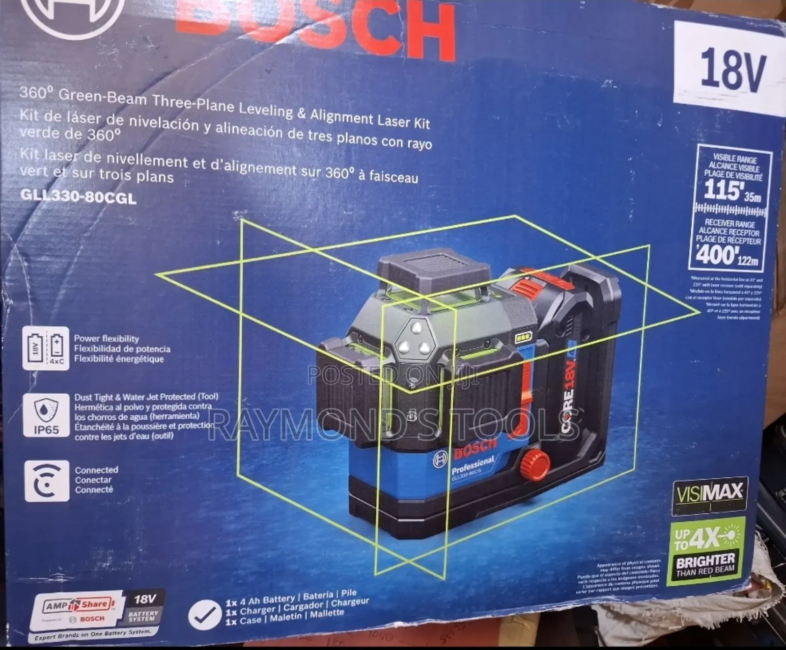 GLL 330-80 Cg Bosch 12line Plane Green Laser Leveller 18voit