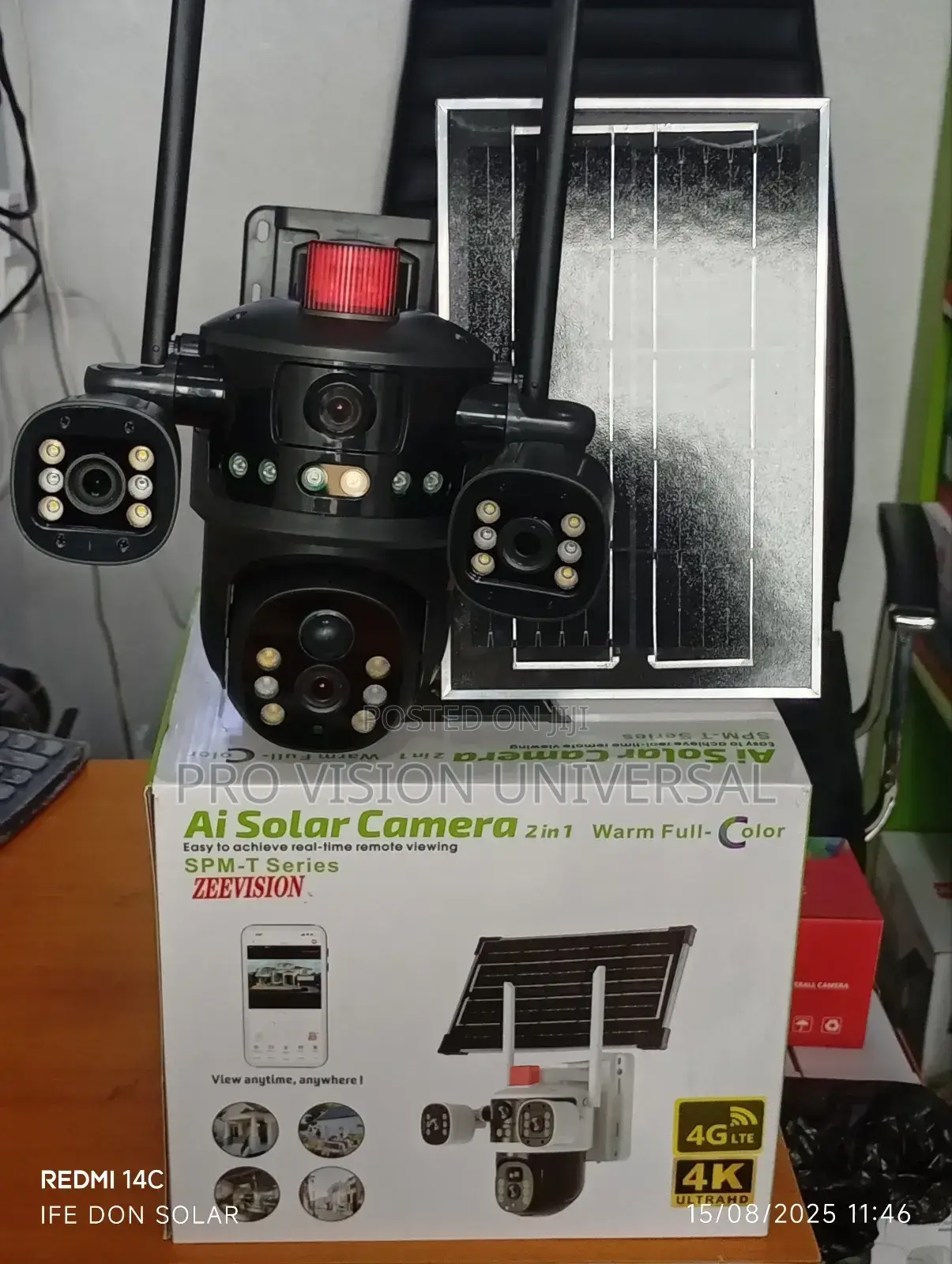 Solar Camera 2lens 3view V380 8mp It Uses Sim Card and Memory Card