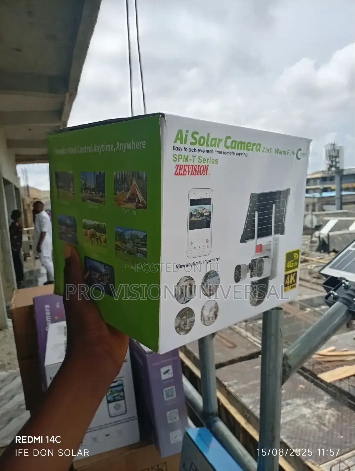 Solar Camera 2lens 3view V380 8mp It Uses Sim Card and Memory Card