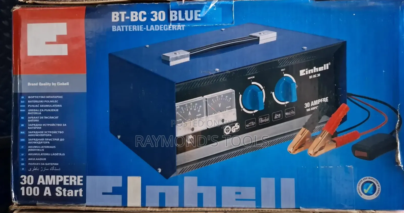 Bt-Bc 30 Blue Einhell 12/24 Battery Charger. 30 Ampere,100a Start