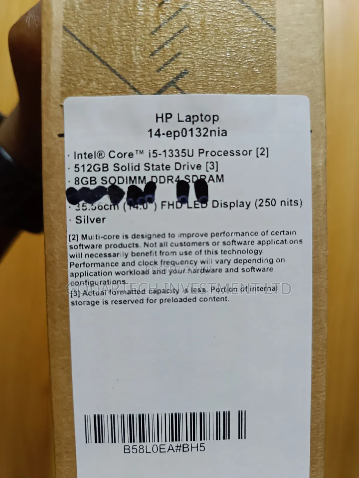 New Laptop HP 14-Dq1025cl 8GB Intel Core I5 SSD 512GB