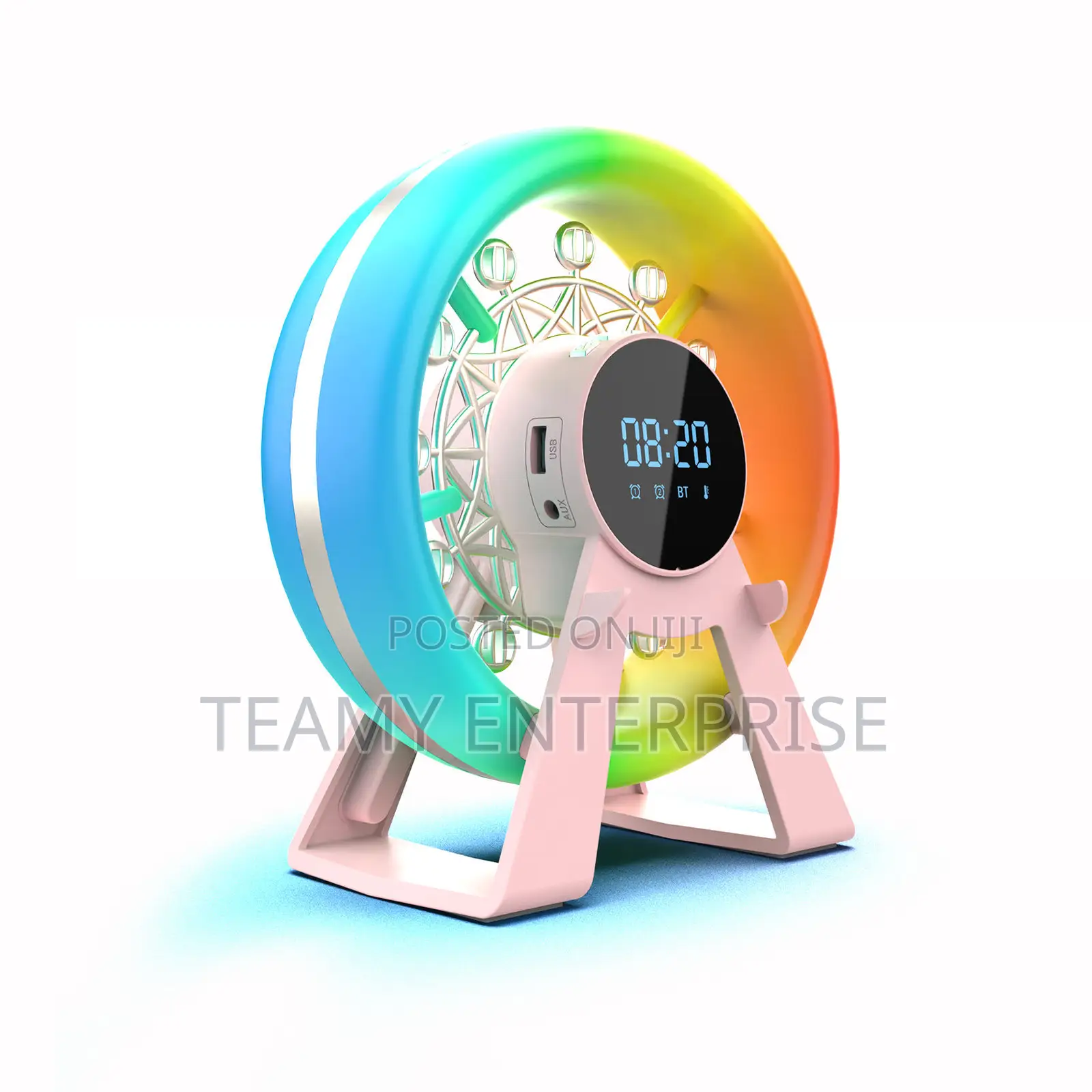 Ferris Wheel Rechargeable Bluetooth Speaker and Alarm Clock With Led