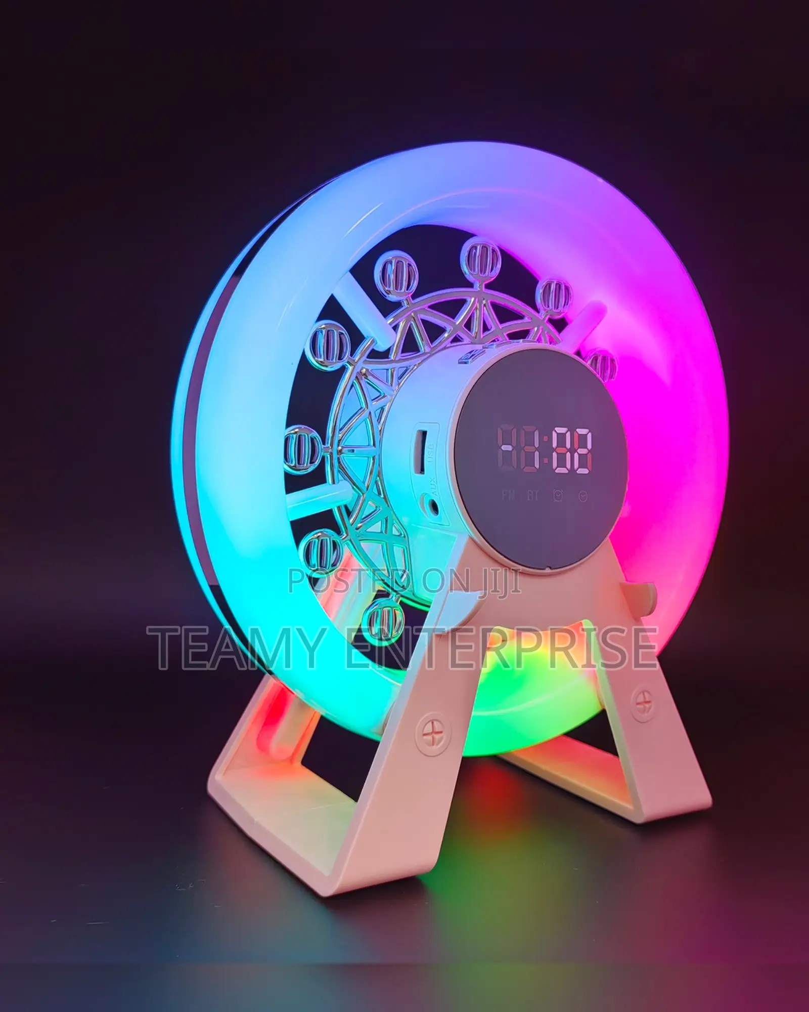 Ferris Wheel Rechargeable Bluetooth Speaker and Alarm Clock With Led