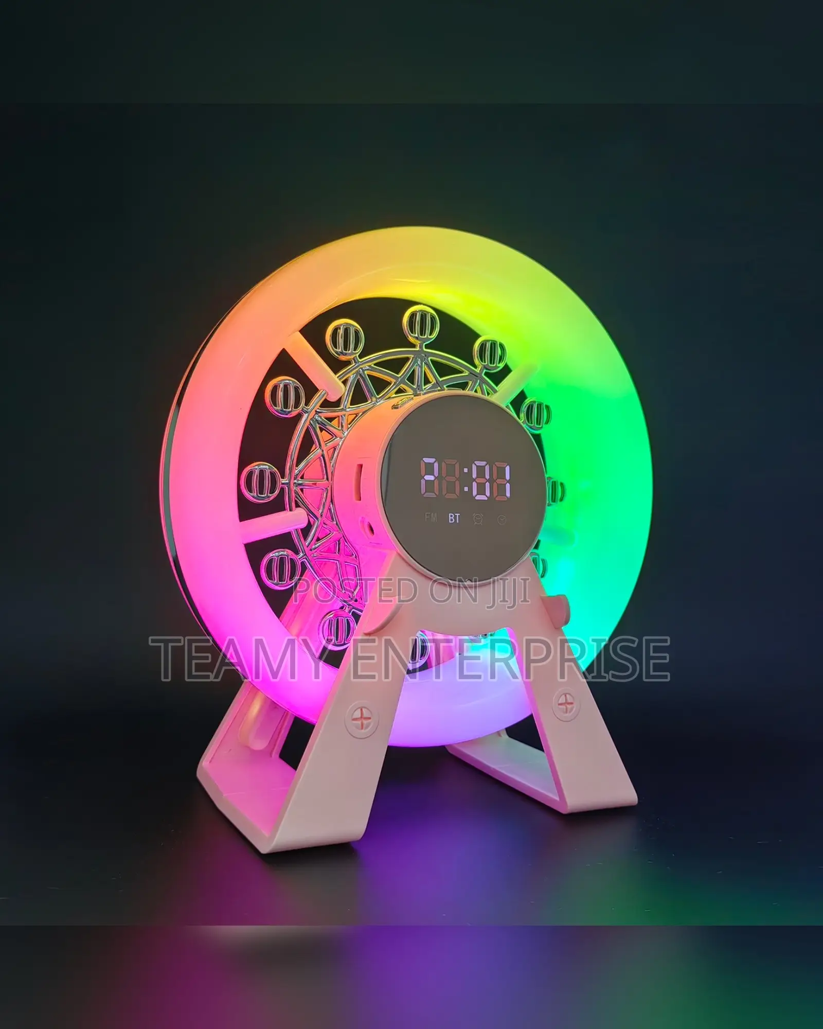 Ferris Wheel Rechargeable Bluetooth Speaker and Alarm Clock With Led