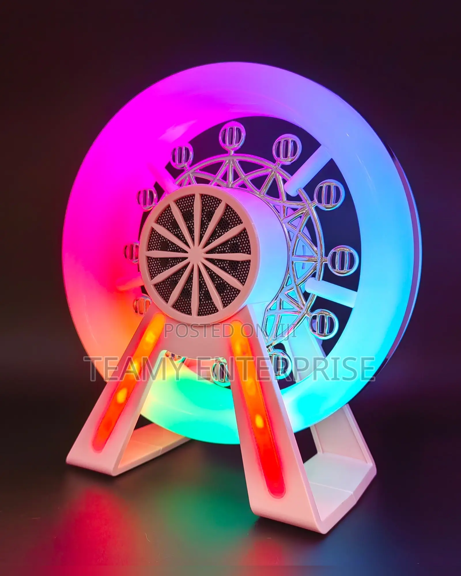 Ferris Wheel Rechargeable Bluetooth Speaker and Alarm Clock With Led
