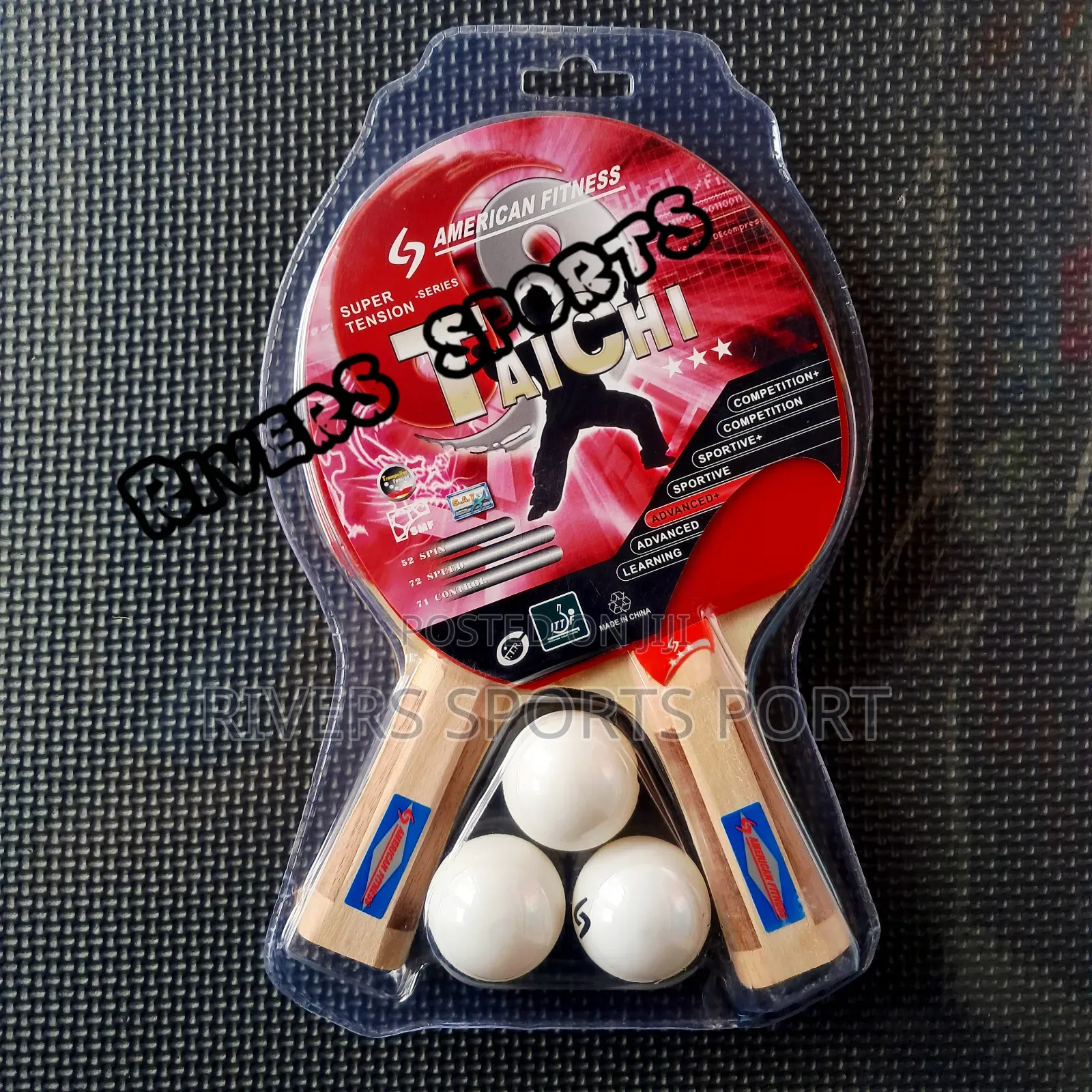 American Fitness Taichi 3star Table Tennis Bat and Ball Set