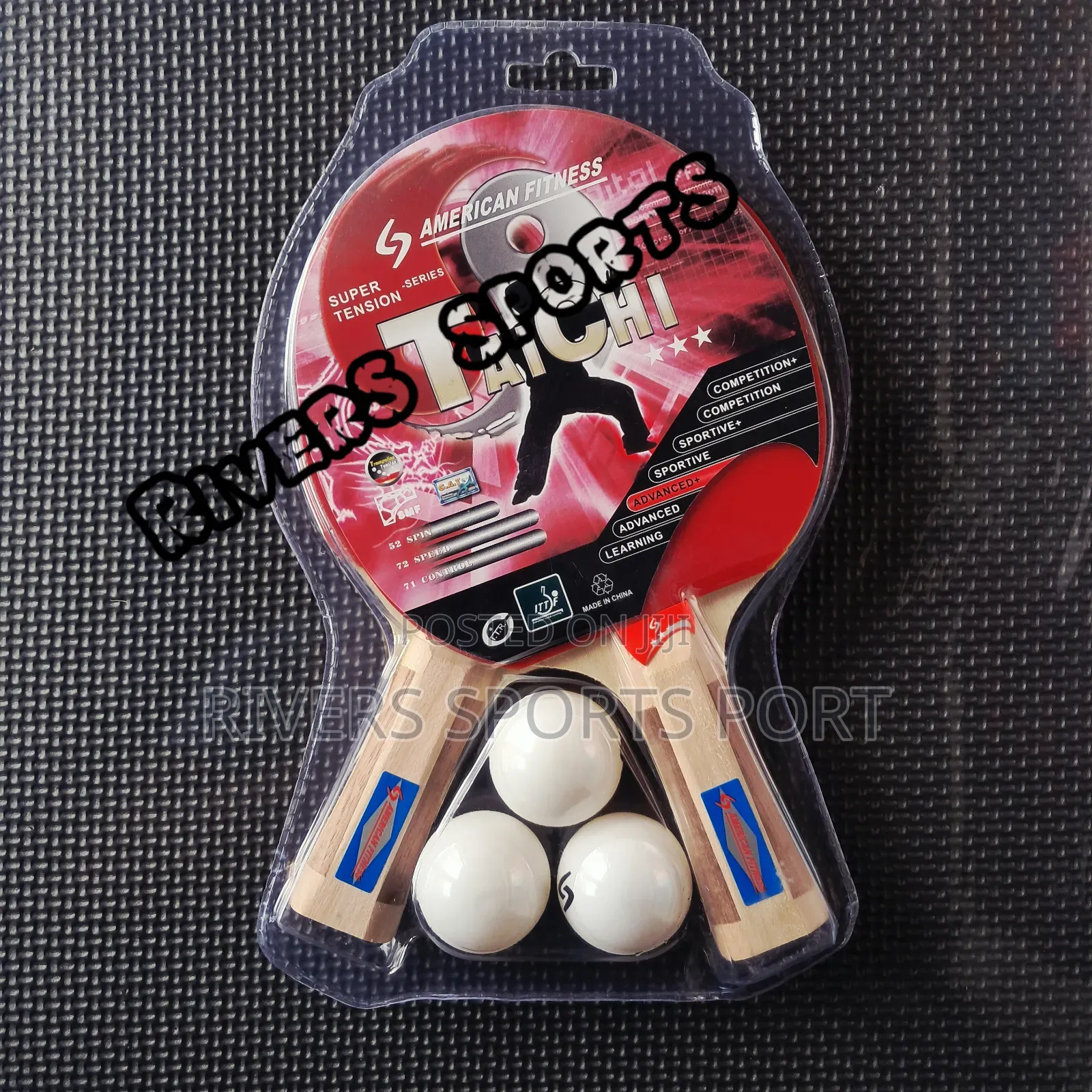 American Fitness Taichi 3star Table Tennis Bat and Ball Set