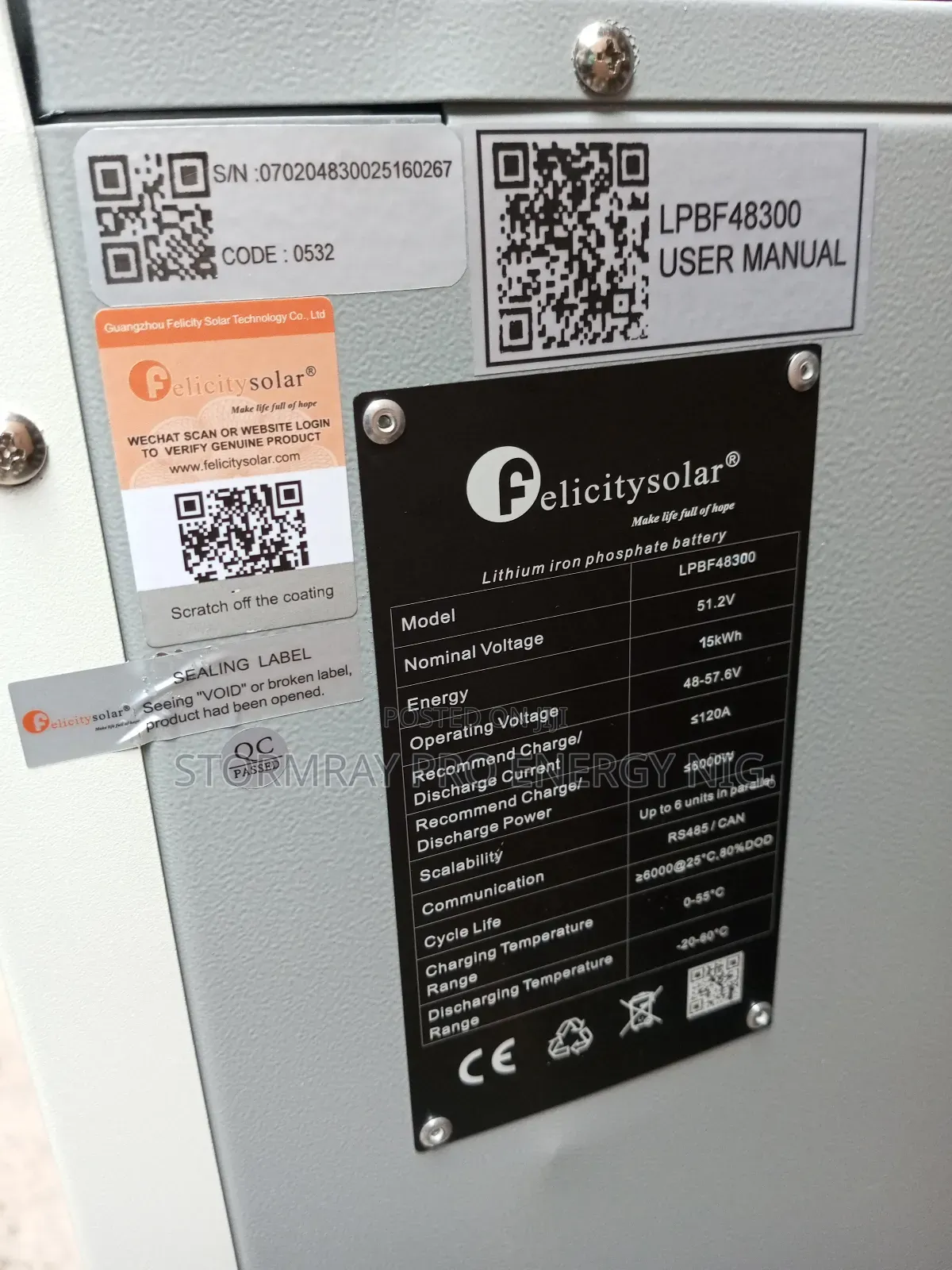 15kwh Felicity Lithium Battery