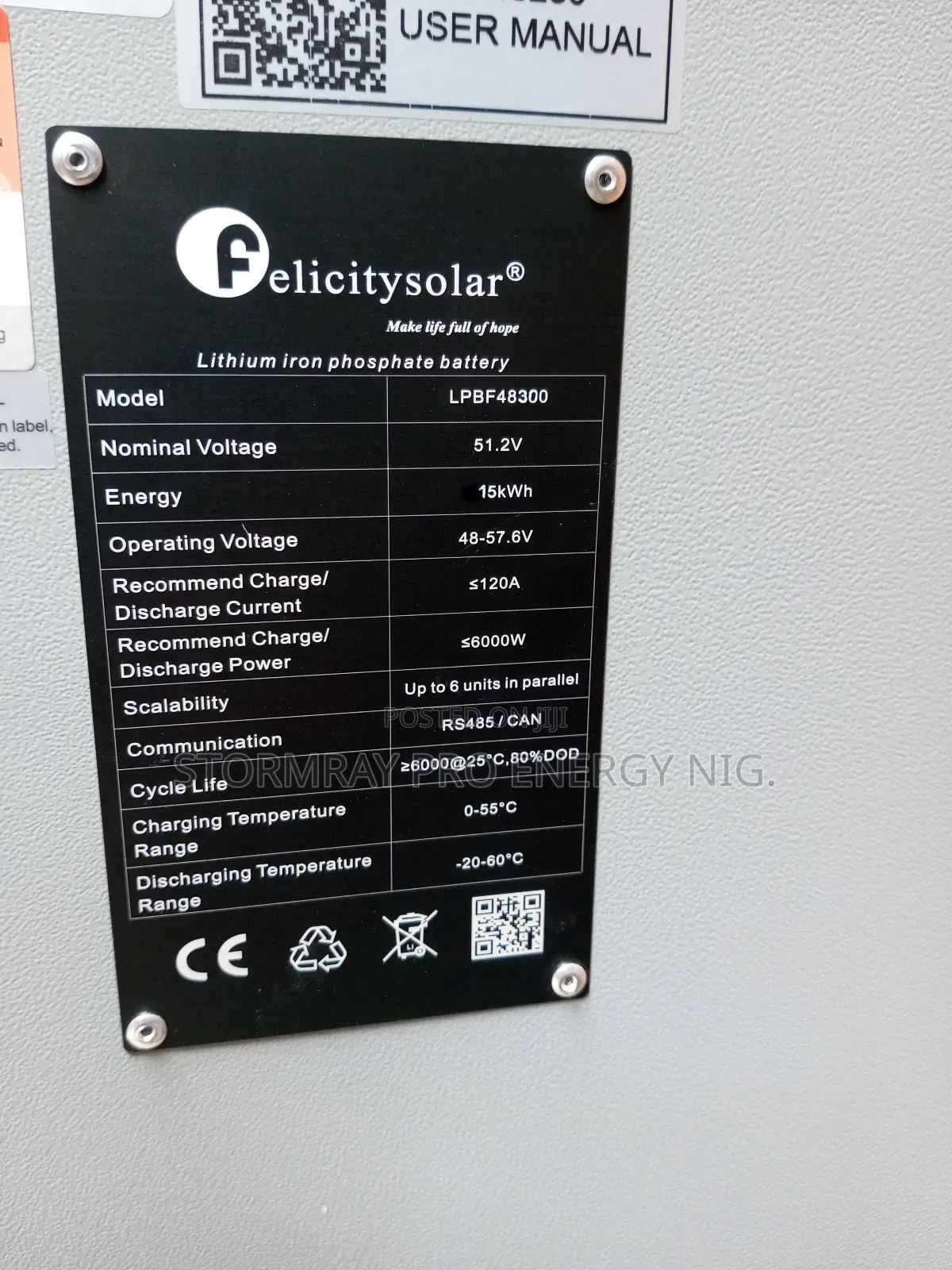 15kwh Felicity Lithium Battery